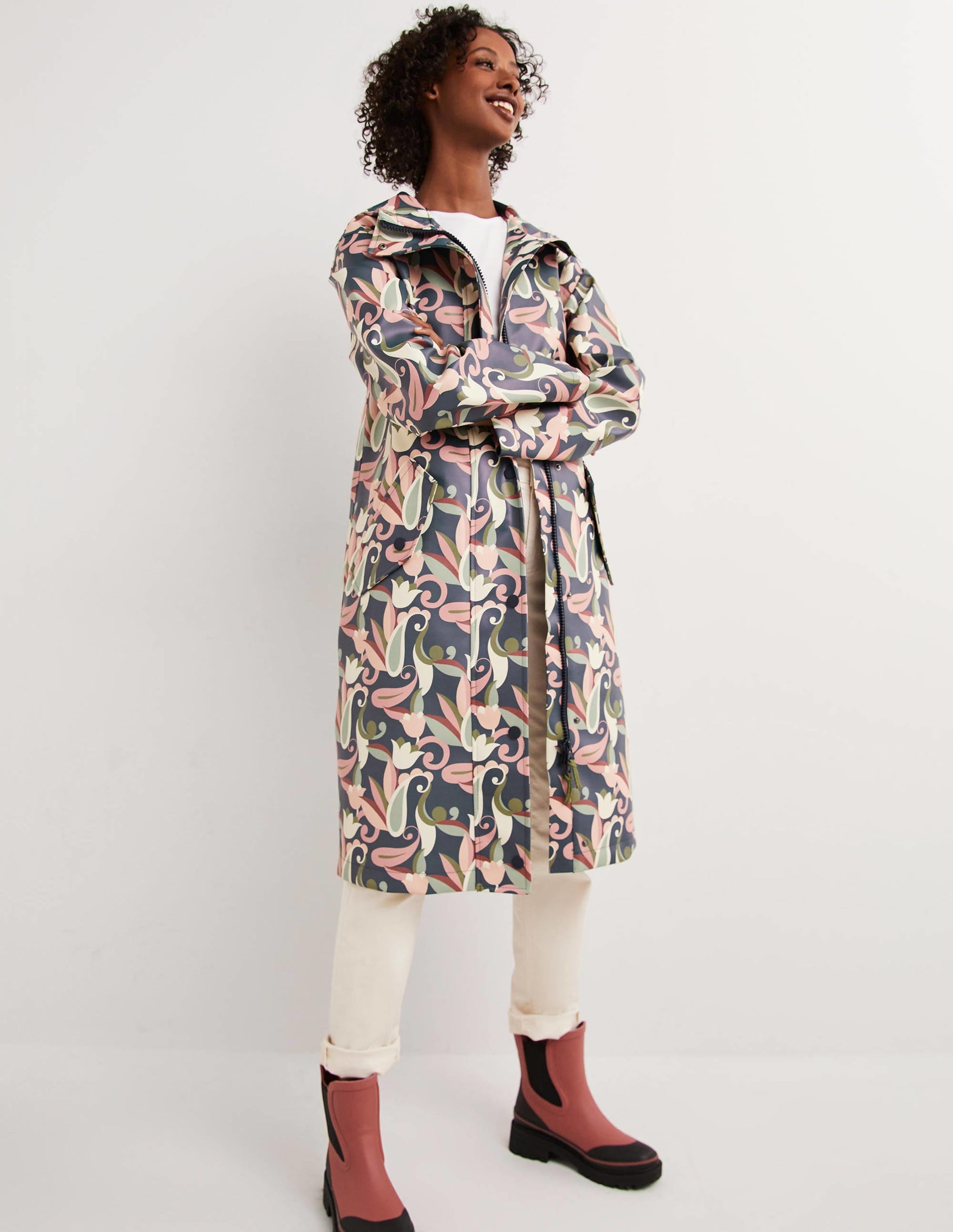Imperméable long-Multi, motif Paisley Meadow - Image 1