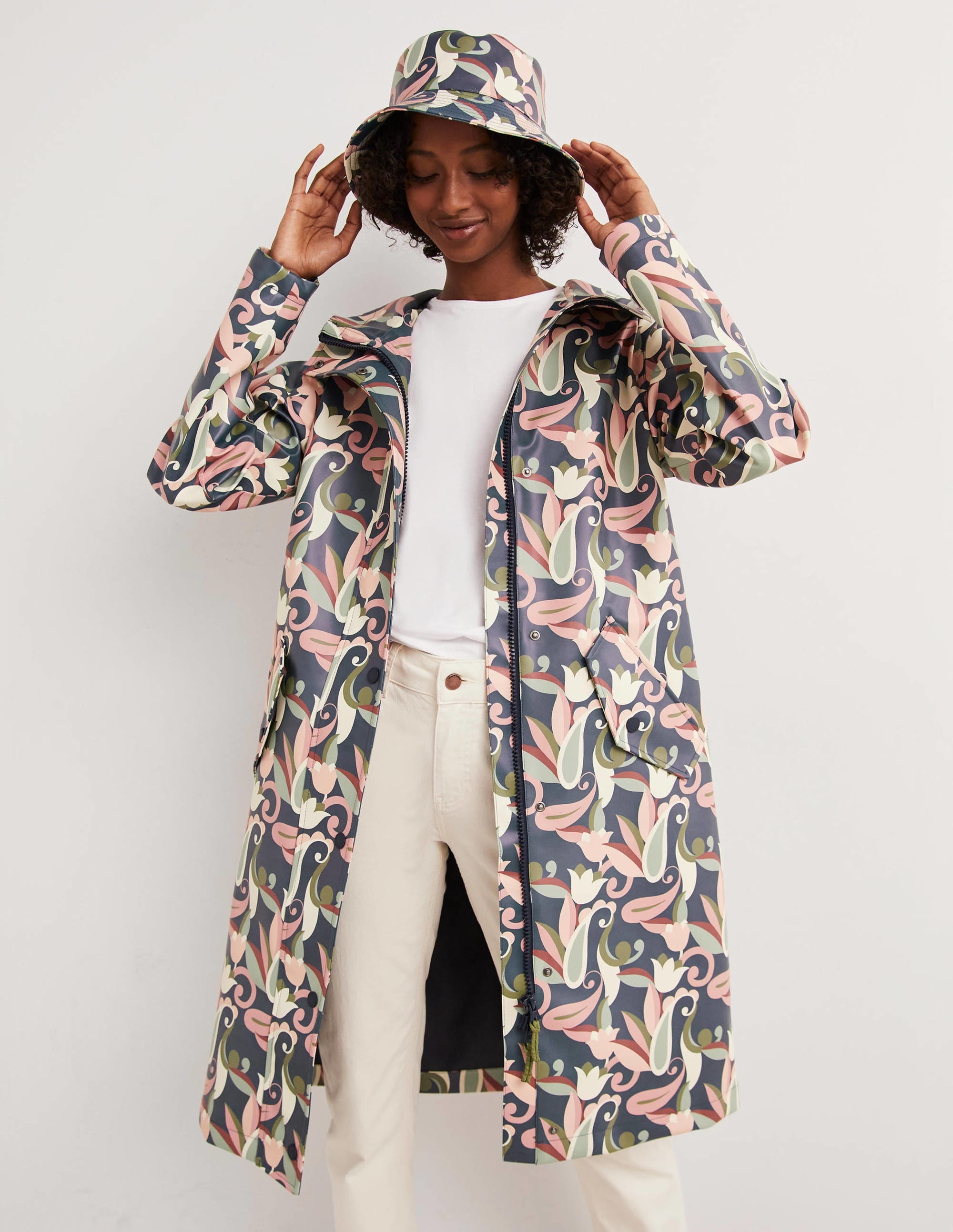 Imperméable long-Multi, motif Paisley Meadow - Image 4