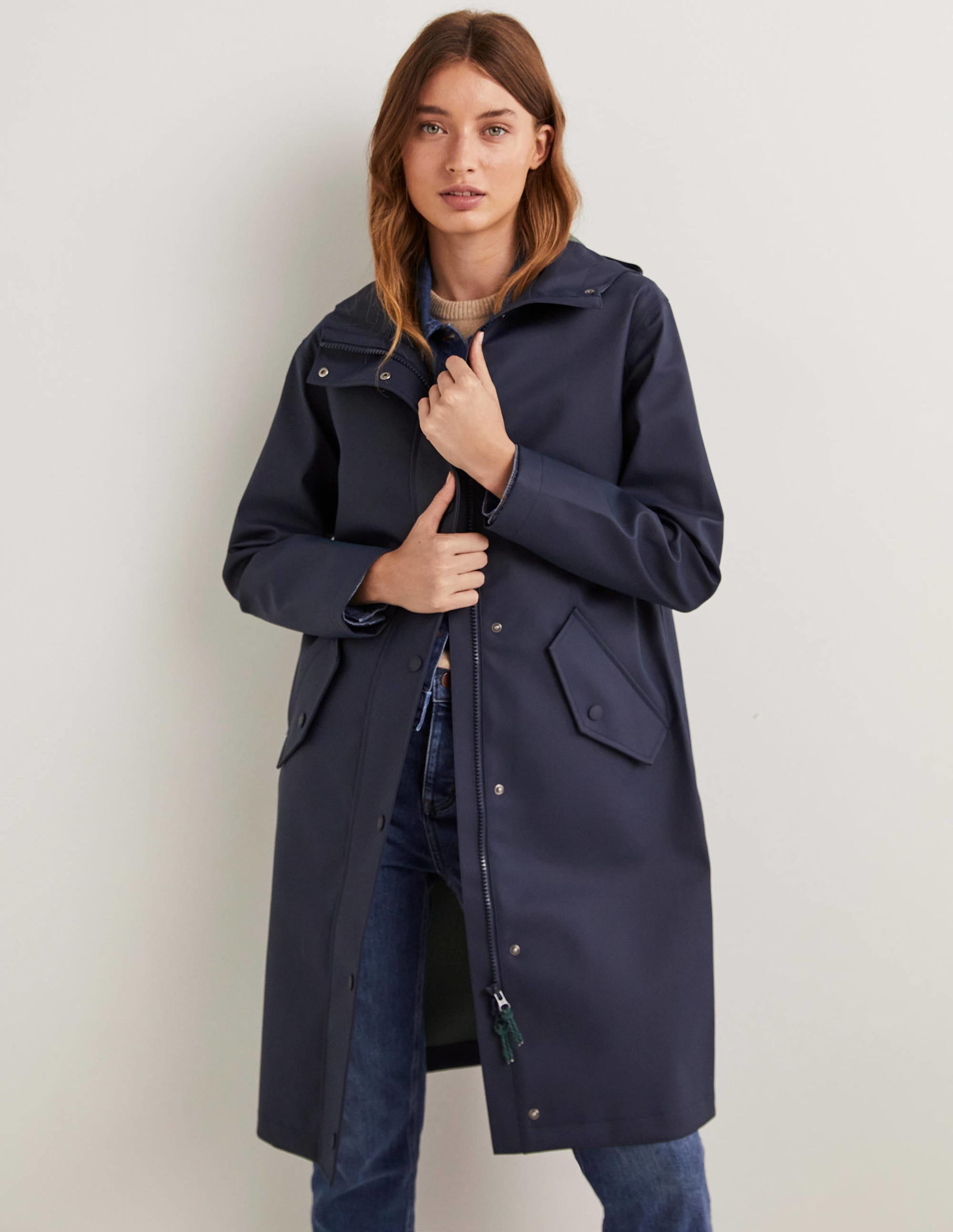 Imperméable long-Bleu marine - Image 1