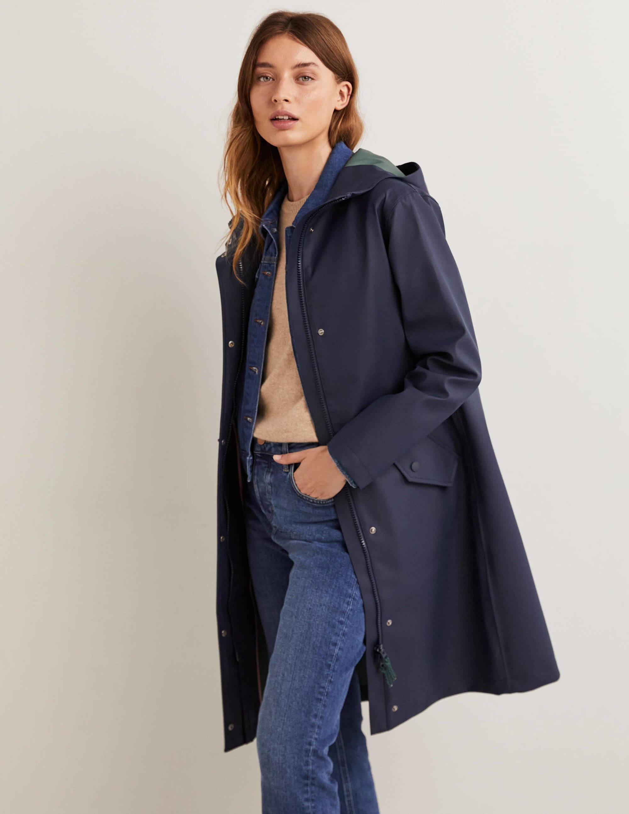 Imperméable long-Bleu marine - Image 4