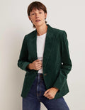 Figurbetonter Cord-Blazer-Trekking-Grün