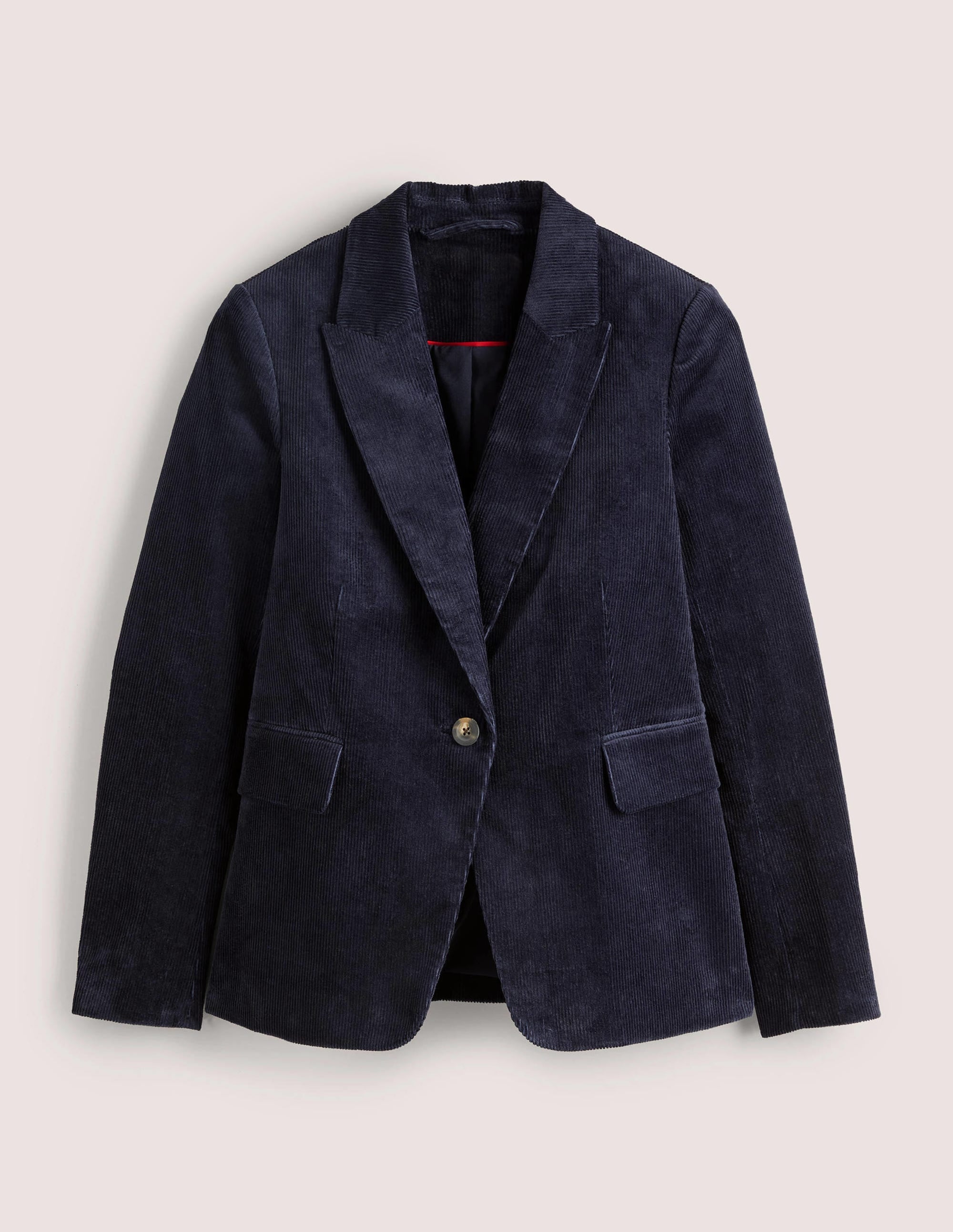Fitted Corduroy Blazer-Navy - Image 5