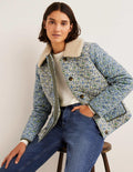 Veste matelassée en coton-Ivoire, motif Botanic Meadow