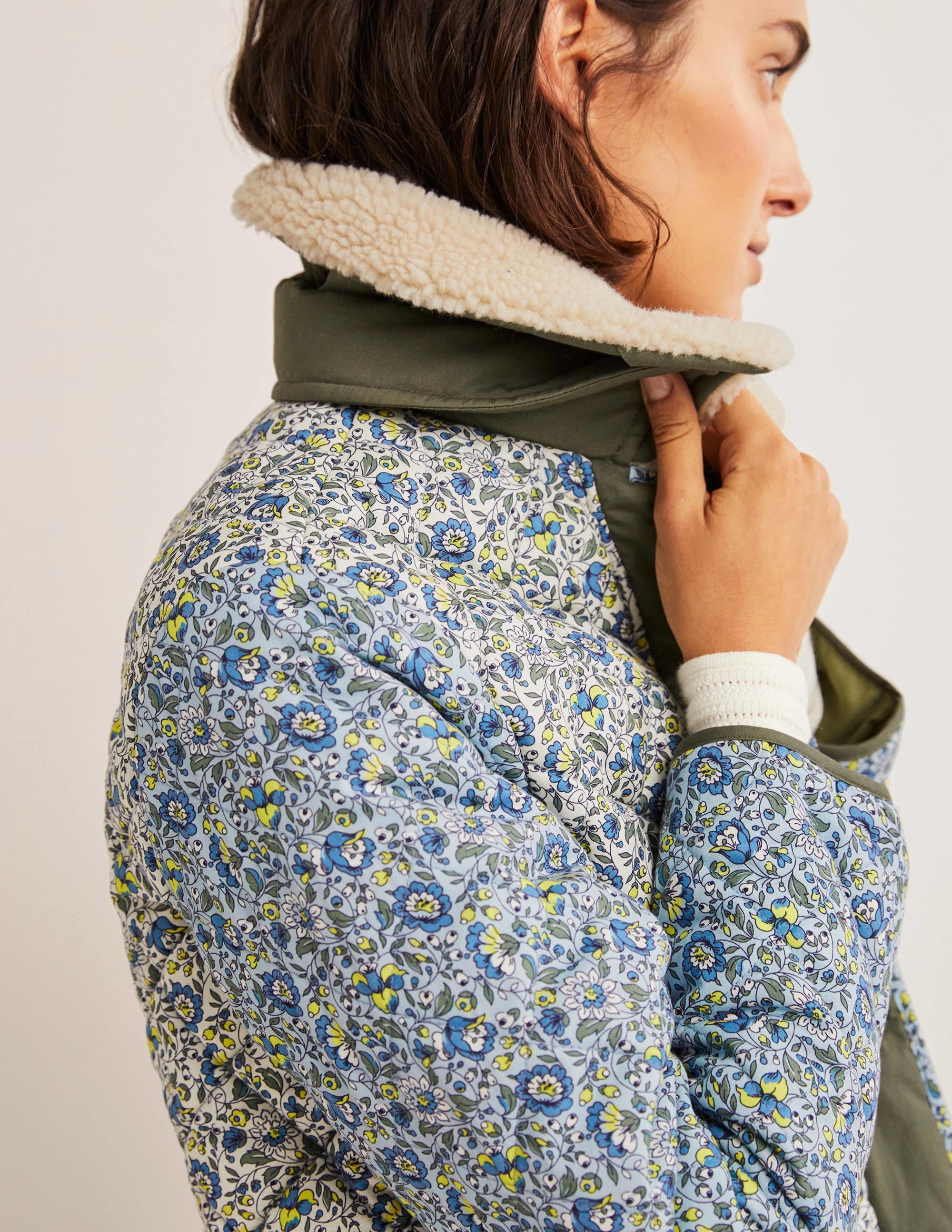 Veste matelassée en coton-Ivoire, motif Botanic Meadow - Image 2