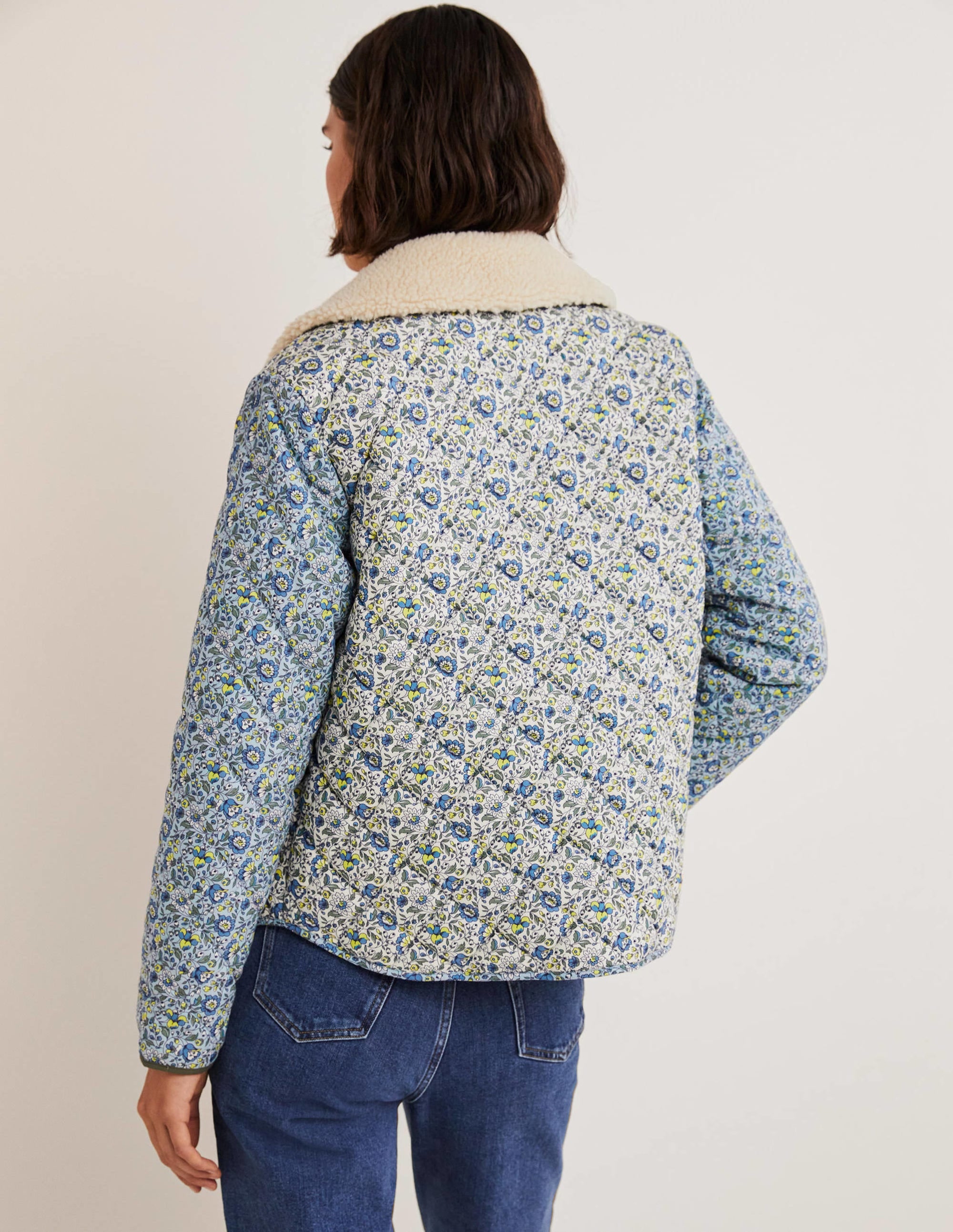 Veste matelassée en coton-Ivoire, motif Botanic Meadow - Image 3