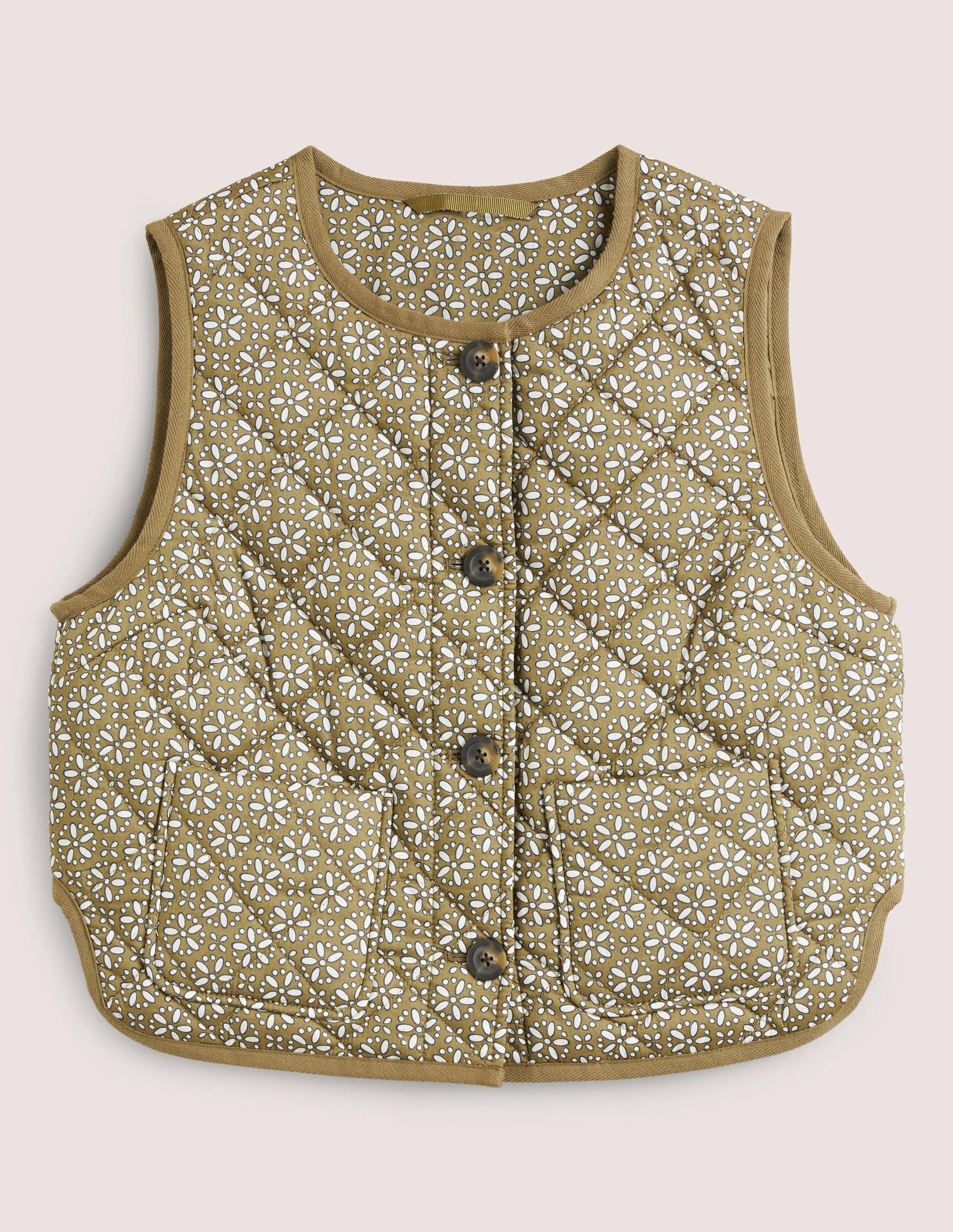 Veste sans manches matelassée-Vert basilic, motif Dainty Geo - Image 5