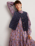 Veste sans manches matelassée-Bleu marine