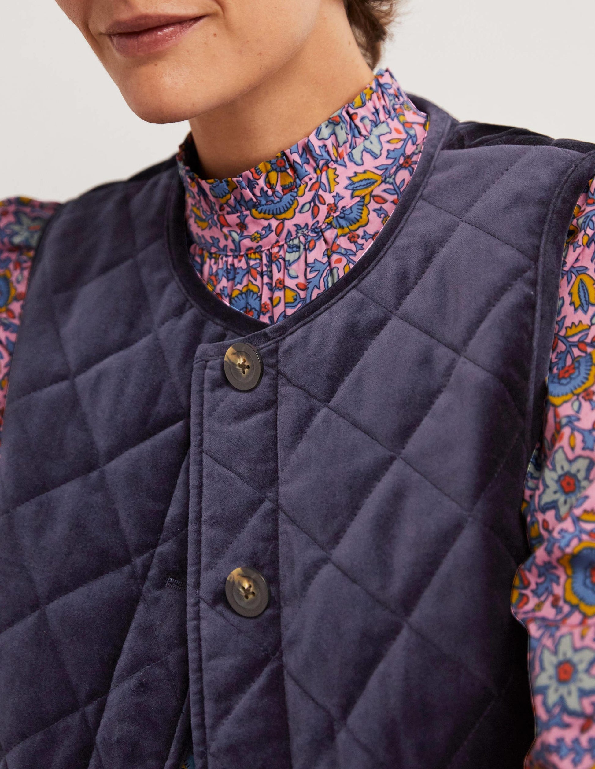 Veste sans manches matelassée-Bleu marine-2