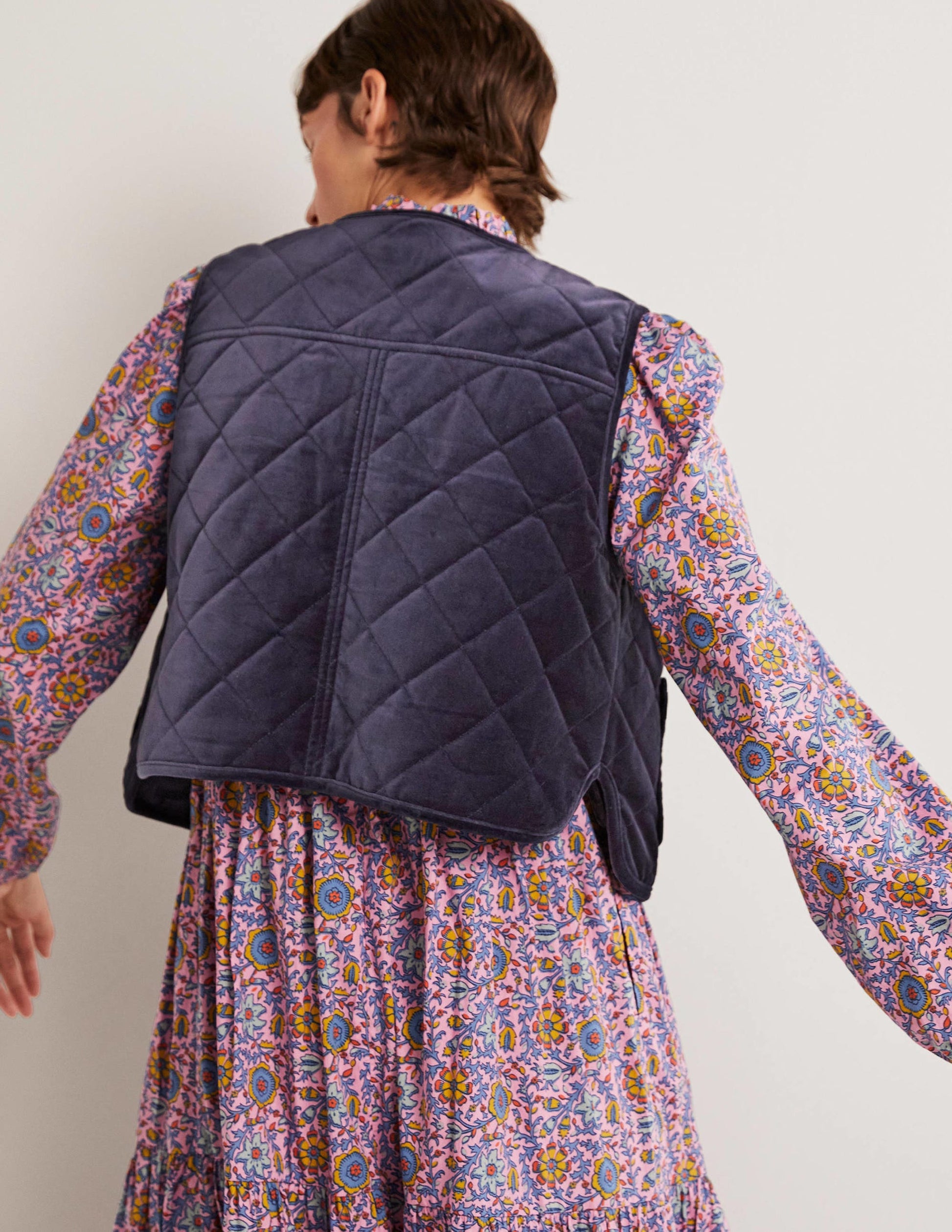Veste sans manches matelassée-Bleu marine-3