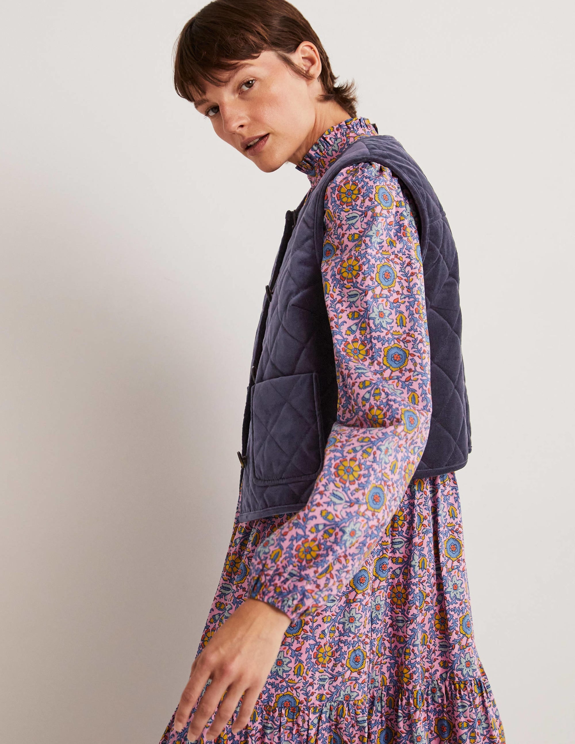Veste sans manches matelassée-Bleu marine - Image 4