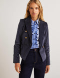 Doppelreihiger Cordblazer-Marineblau