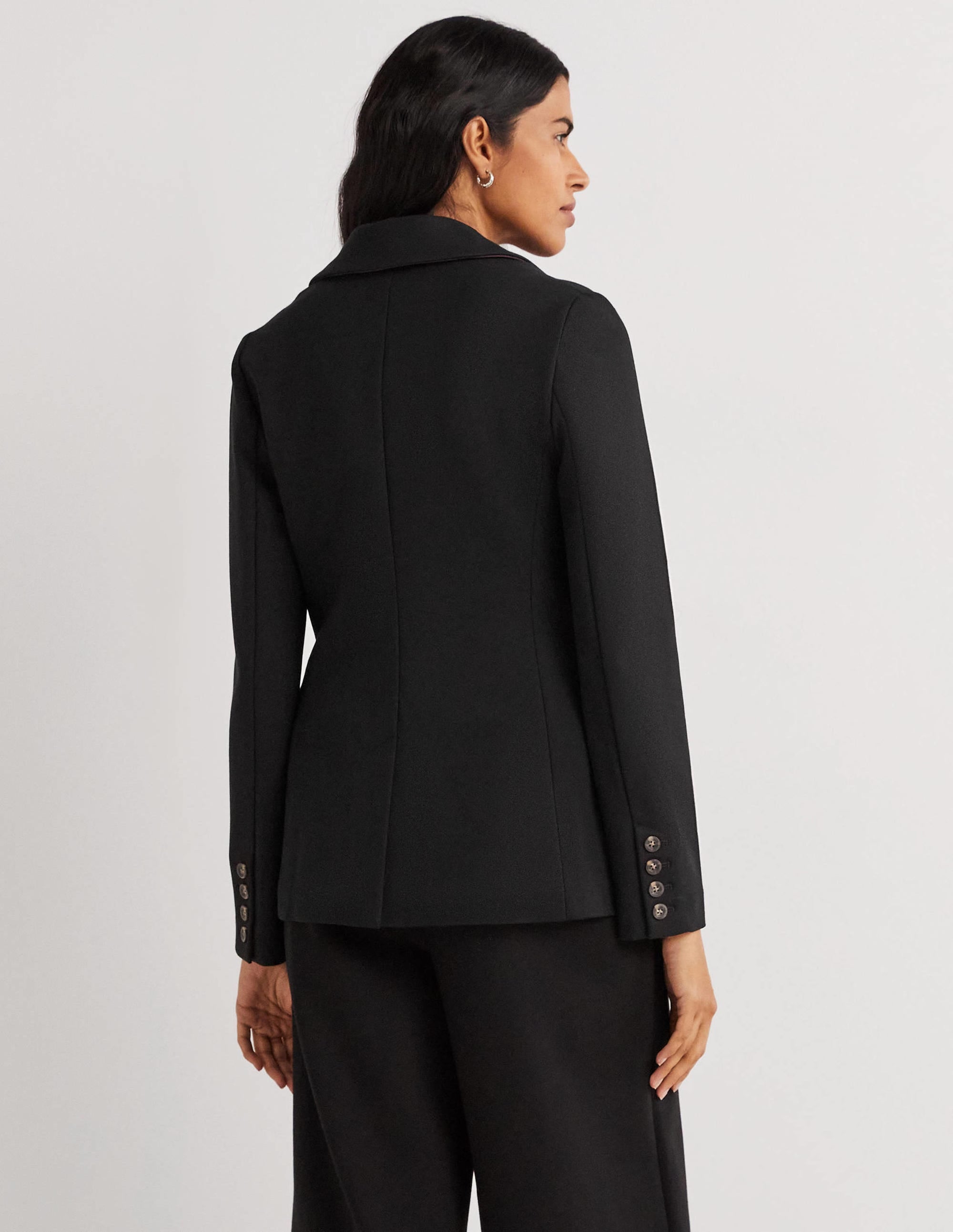 Unlined Jersey Blazer-Black - Image 3