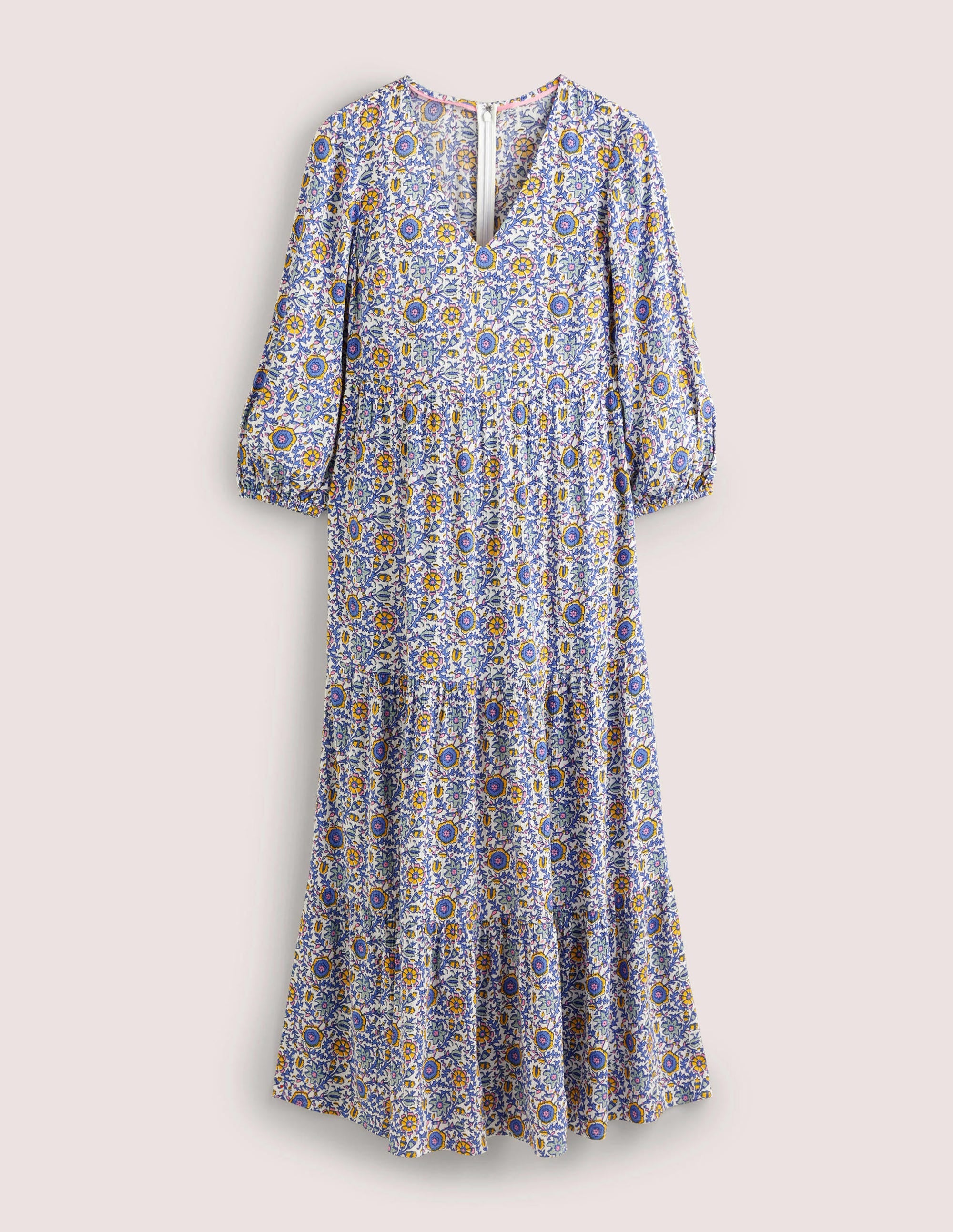 Maxikleid mit Blousonärmeln-Naturweiß, Zauberhafter Zweig - Image 7