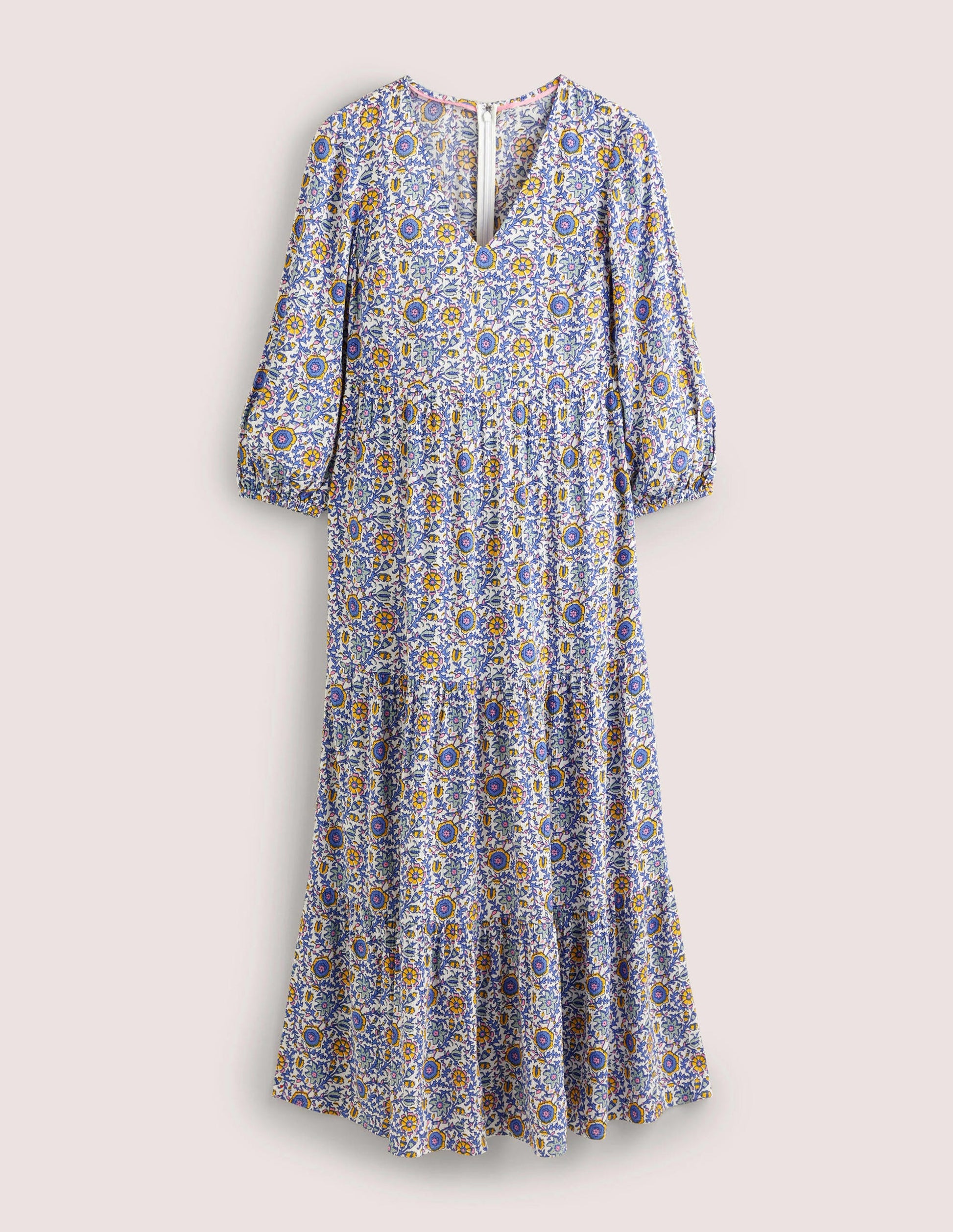 Maxikleid mit Blousonärmeln-Naturweiß, Zauberhafter Zweig-8
