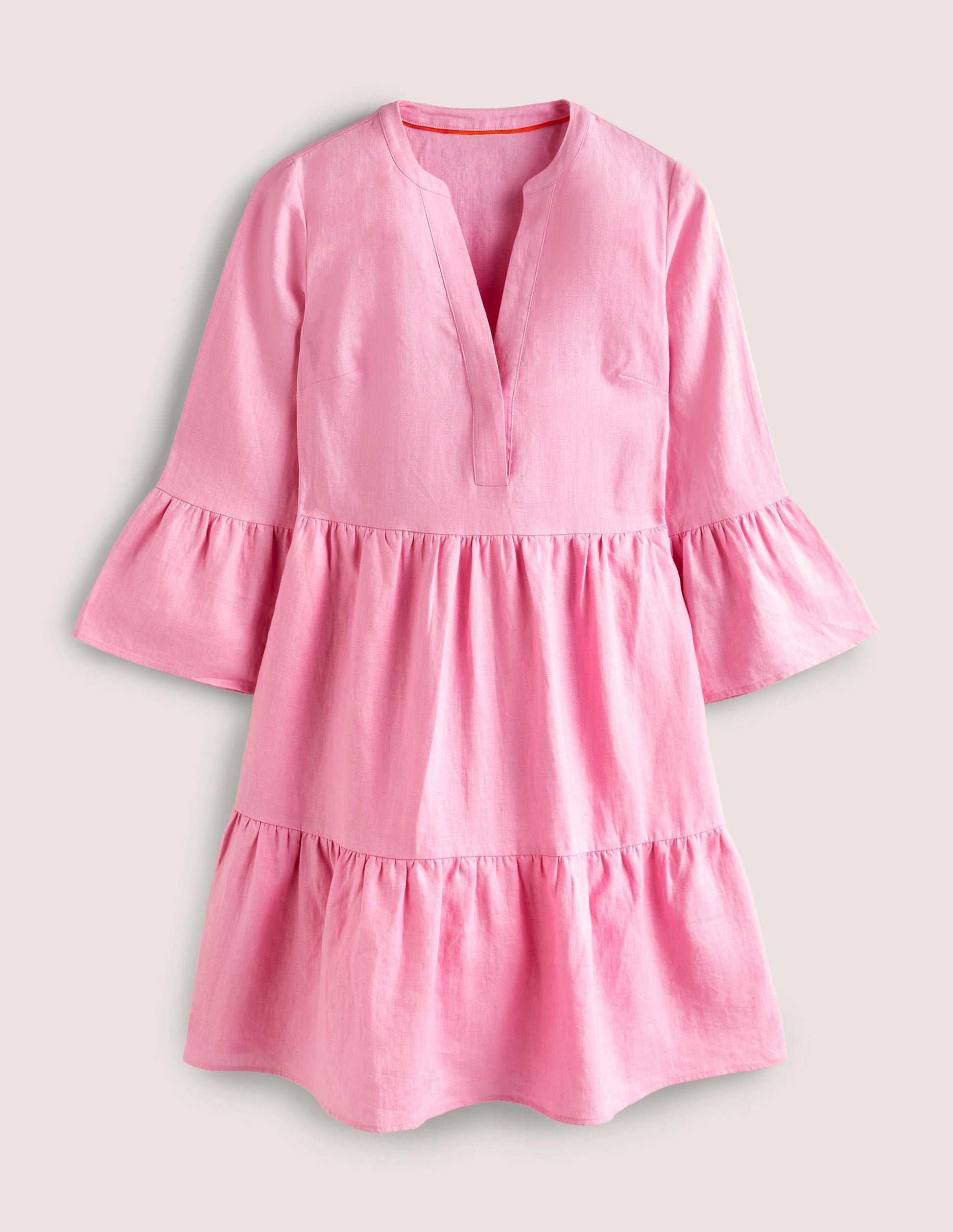 Relaxed Linen Tiered Dress-Cherry Blossom-6