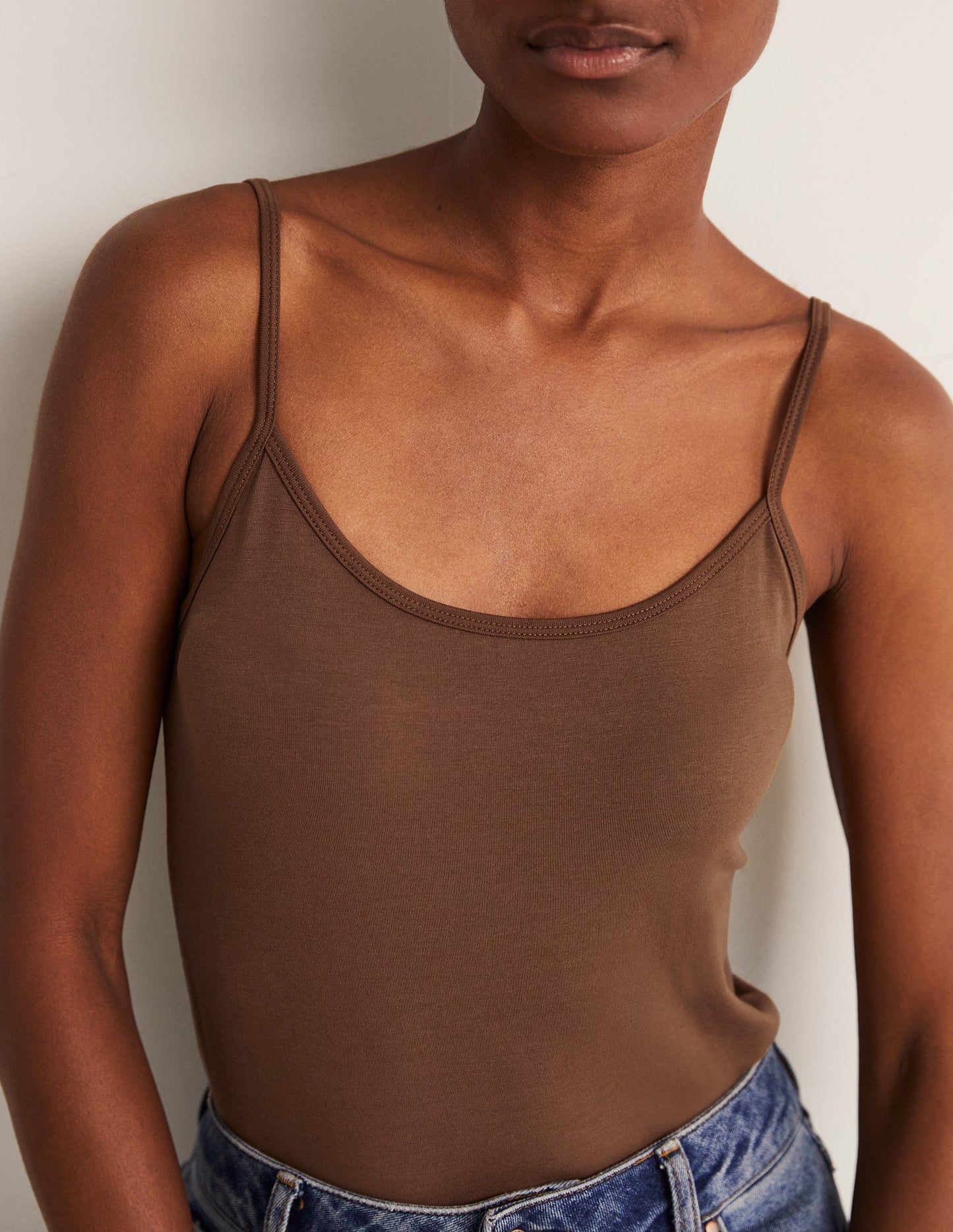 Schlichtes Camisole-Oberteil-Braun