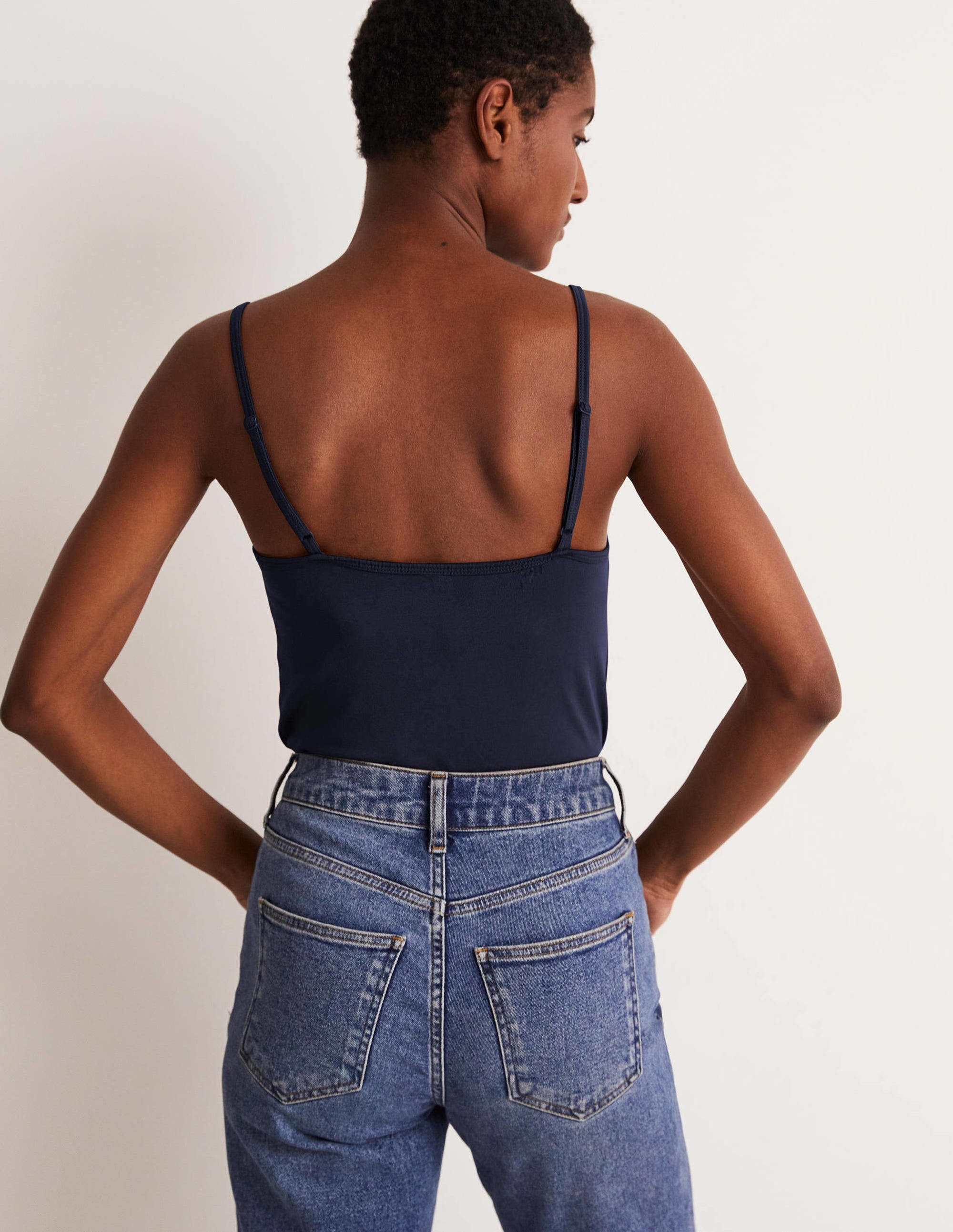 Schlichtes Camisole-Oberteil-Aqua Marine Marl - Image 8