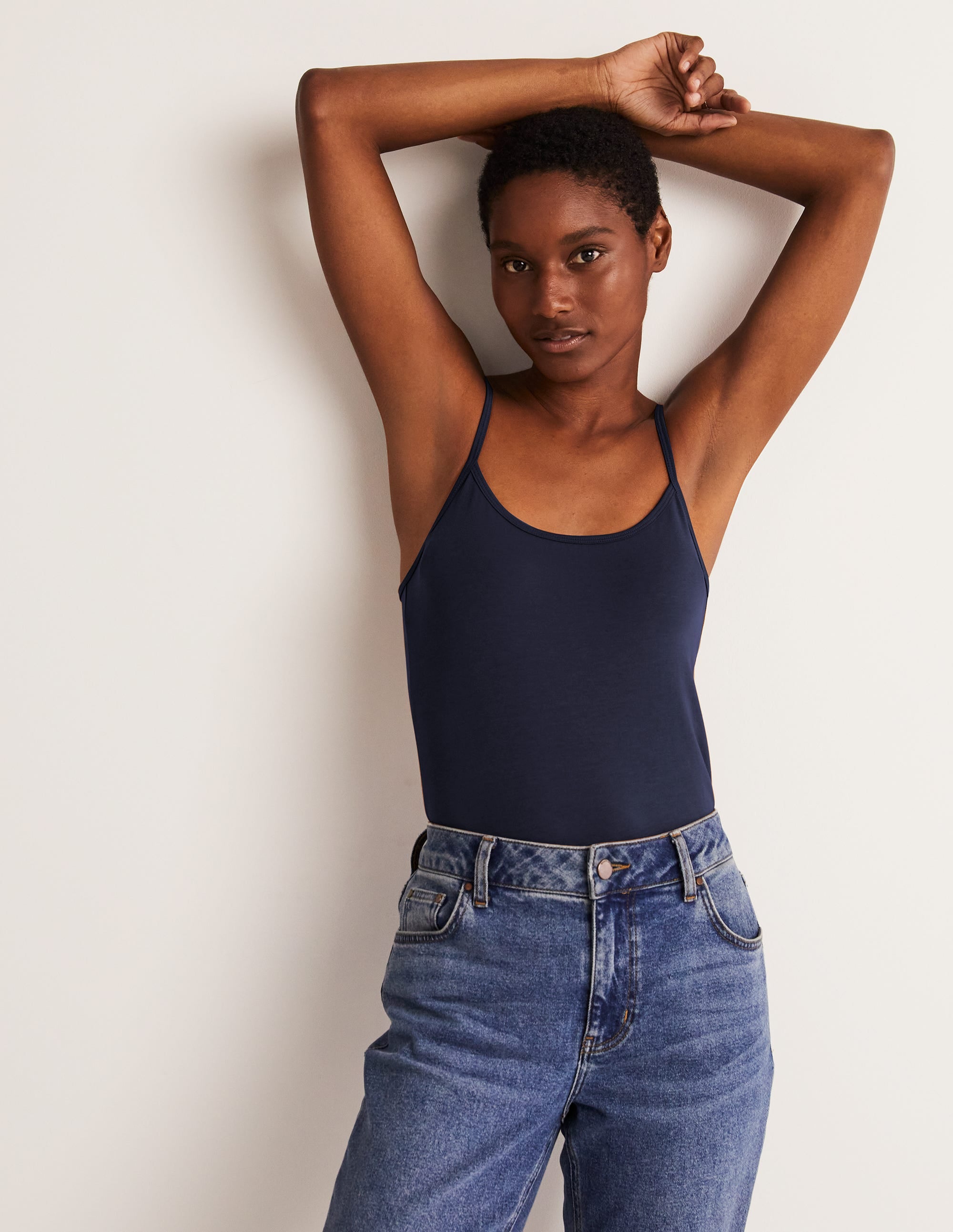 Schlichtes Camisole-Oberteil-Aqua Marine Marl - Image 5