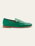 Loafer aus Leder mit Trensen-Waldgrün