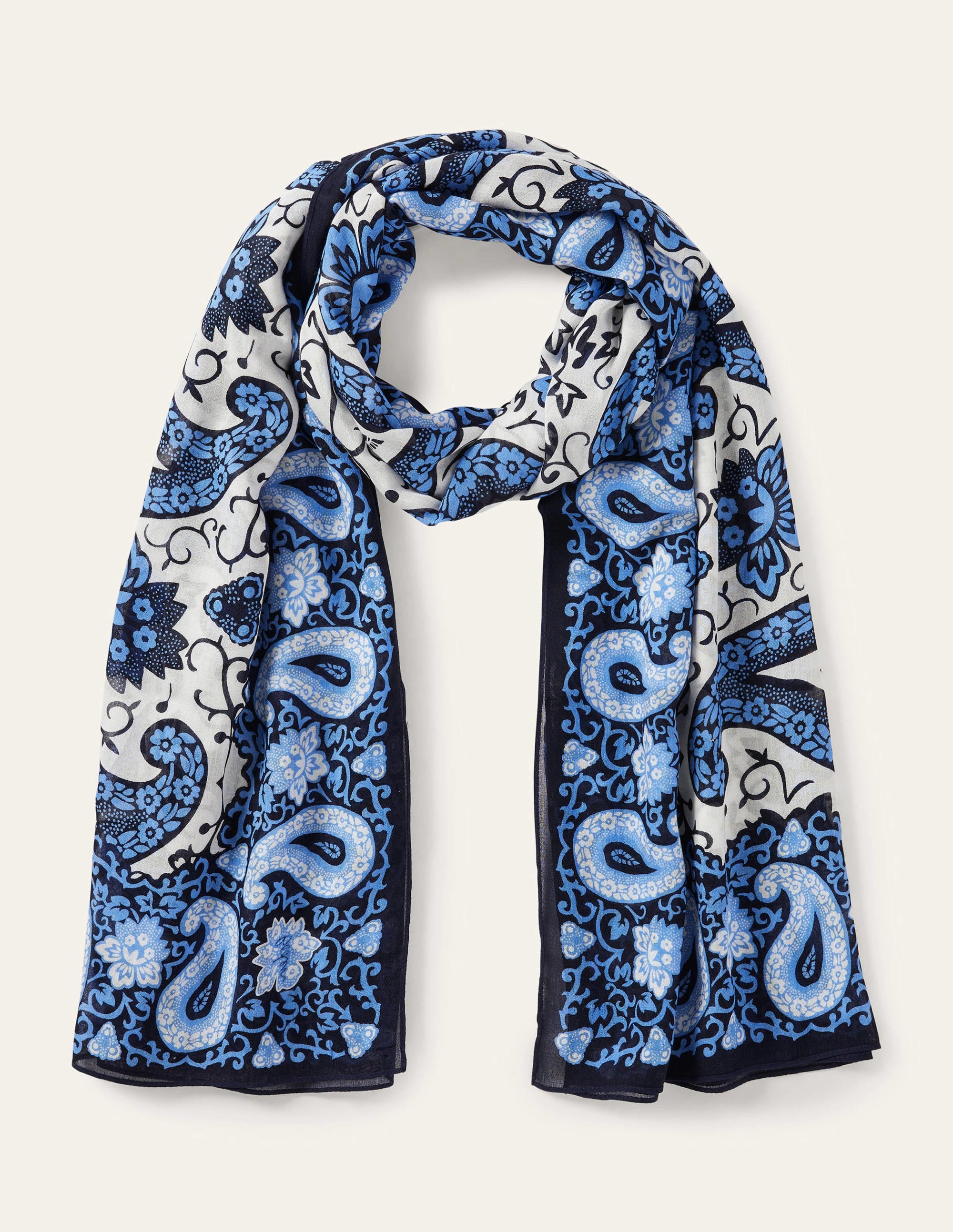 Foulard en modal imprimé-Raisin, motif Enchanting Paisley - Image 1