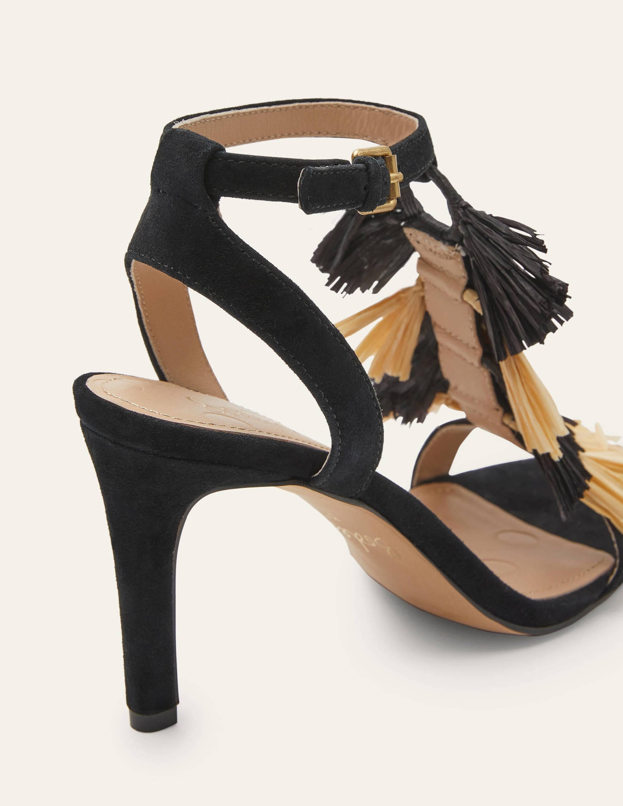 Sandales à talons Sarah à franges-Noir - Image 2