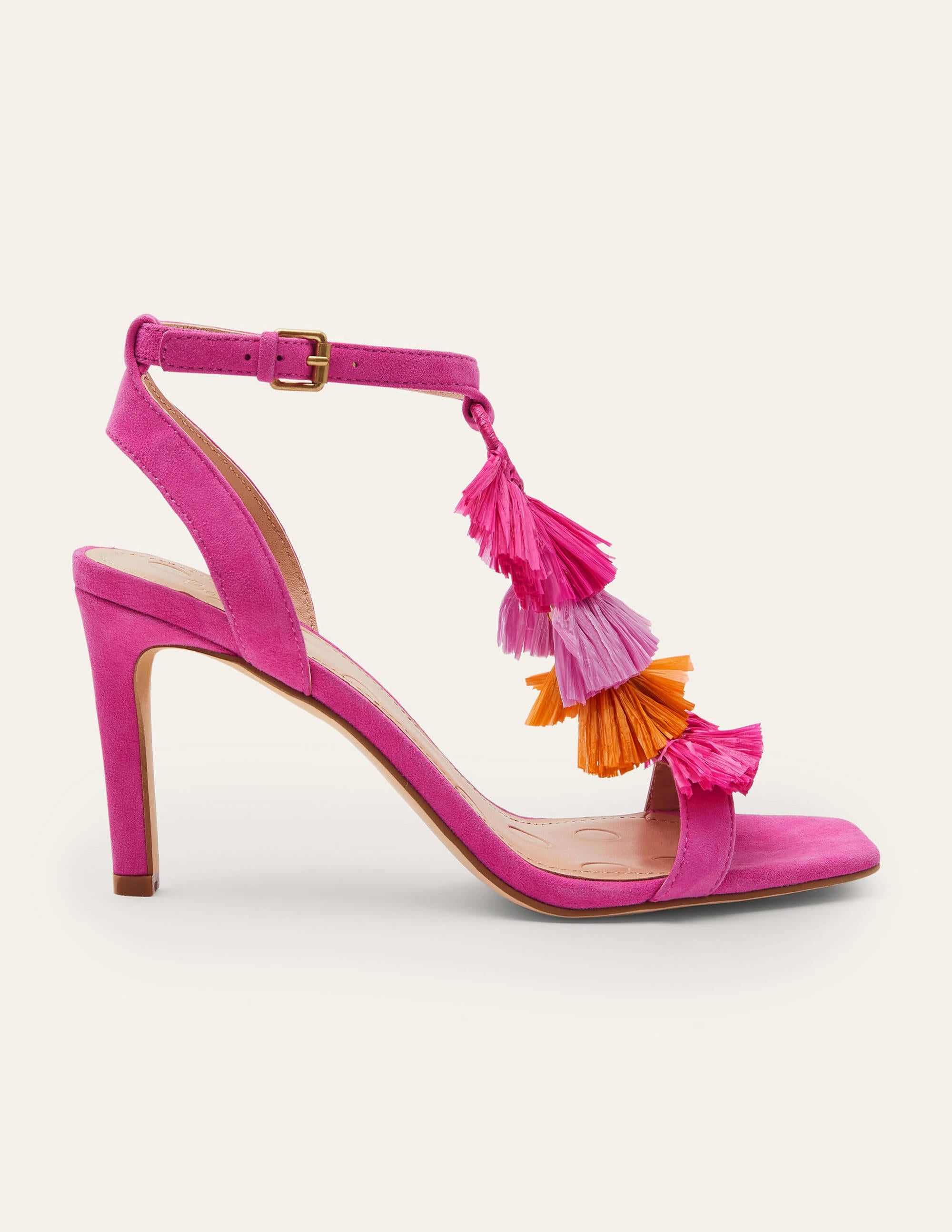 Sandales à talons Sarah à franges-Rose pop - Image 2
