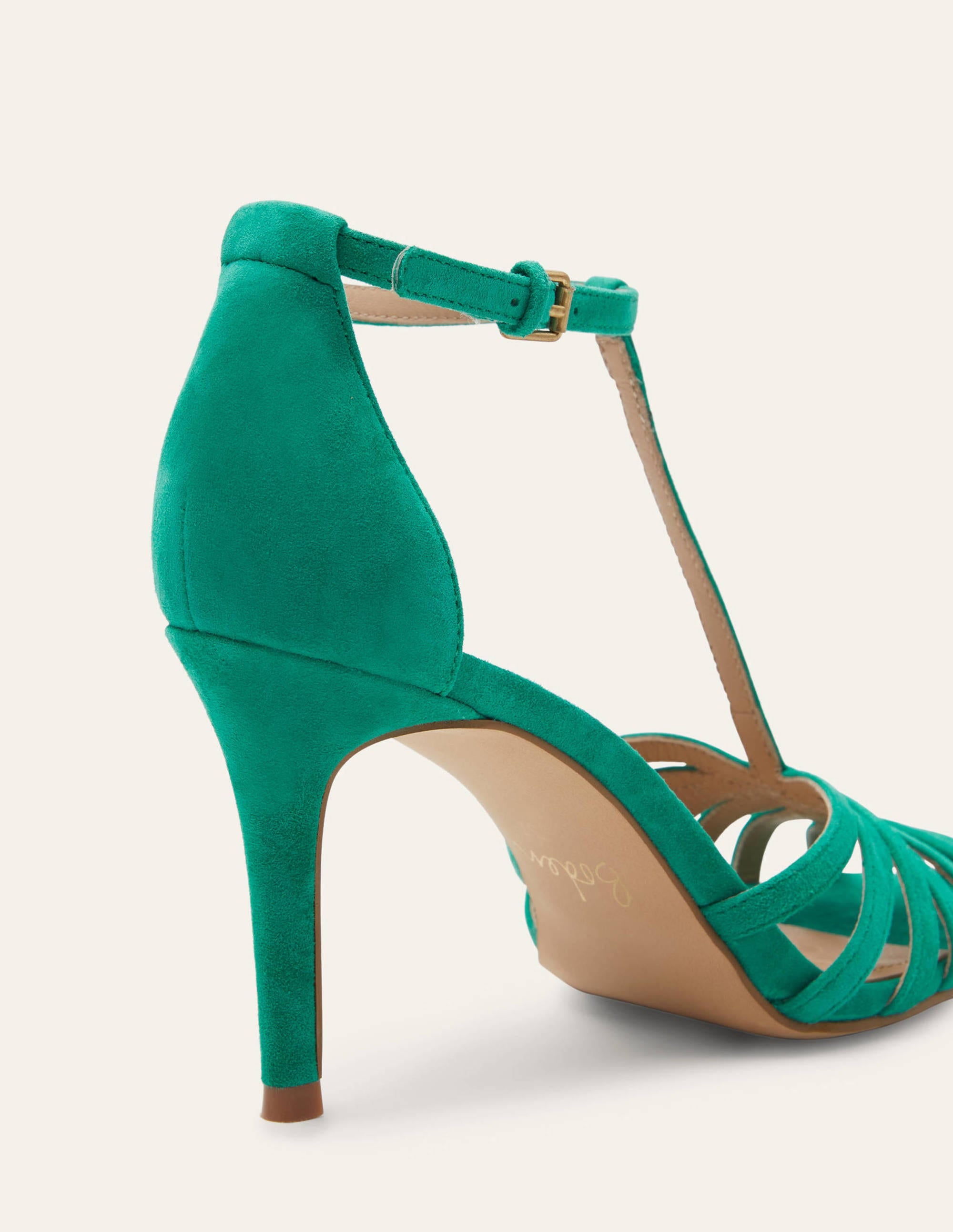 Tess Absatzsandalen mit Gitterriemchen-Smaragdgrün - Image 3