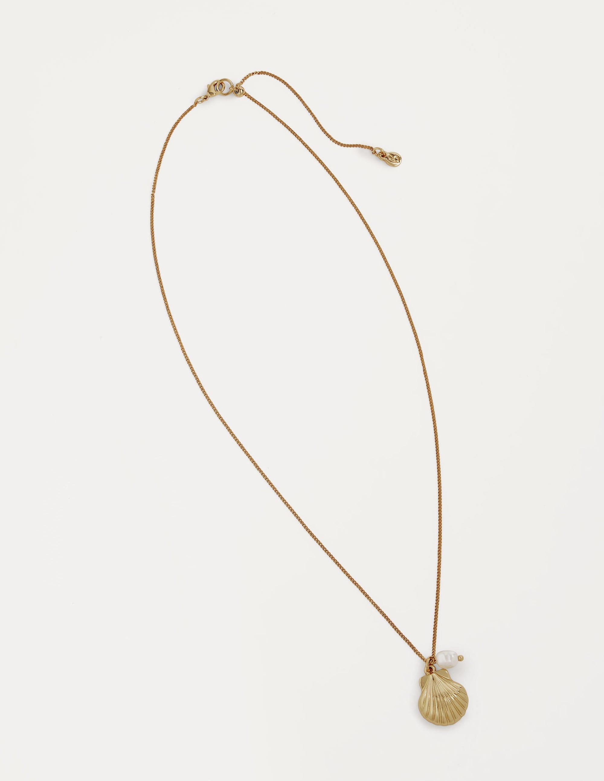 Collier pendentif coquillage-Doré/perle - Image 1