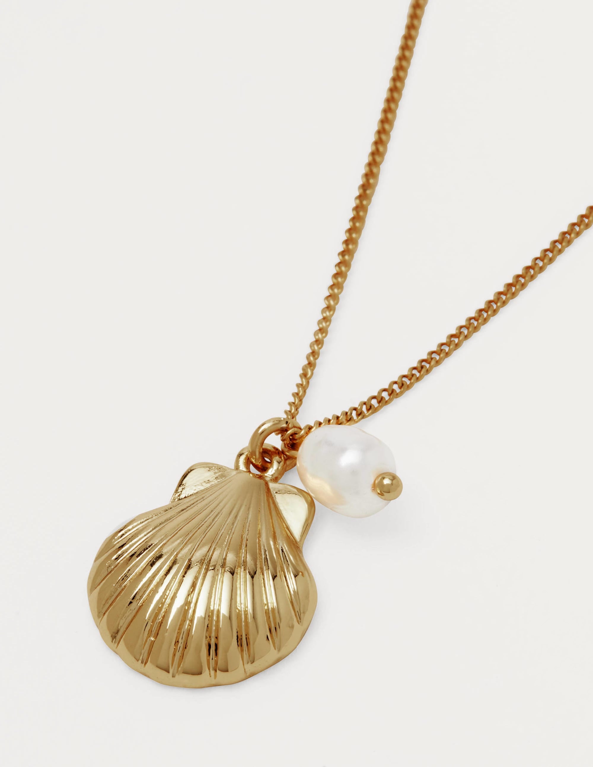 Collier pendentif coquillage-Doré/perle - Image 2