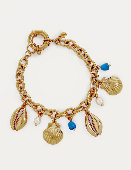 Armband mit Muschelanhänger-Gold