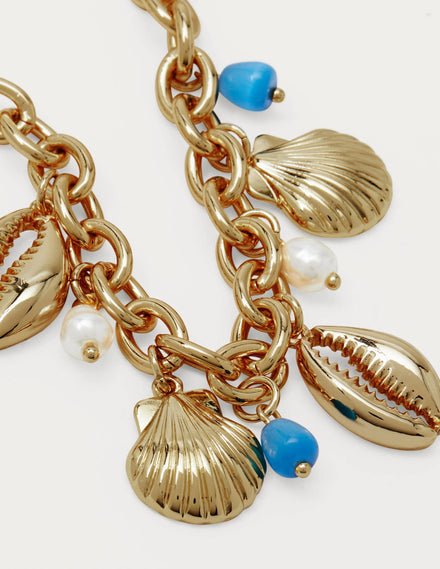 Armband mit Muschelanhänger-Gold