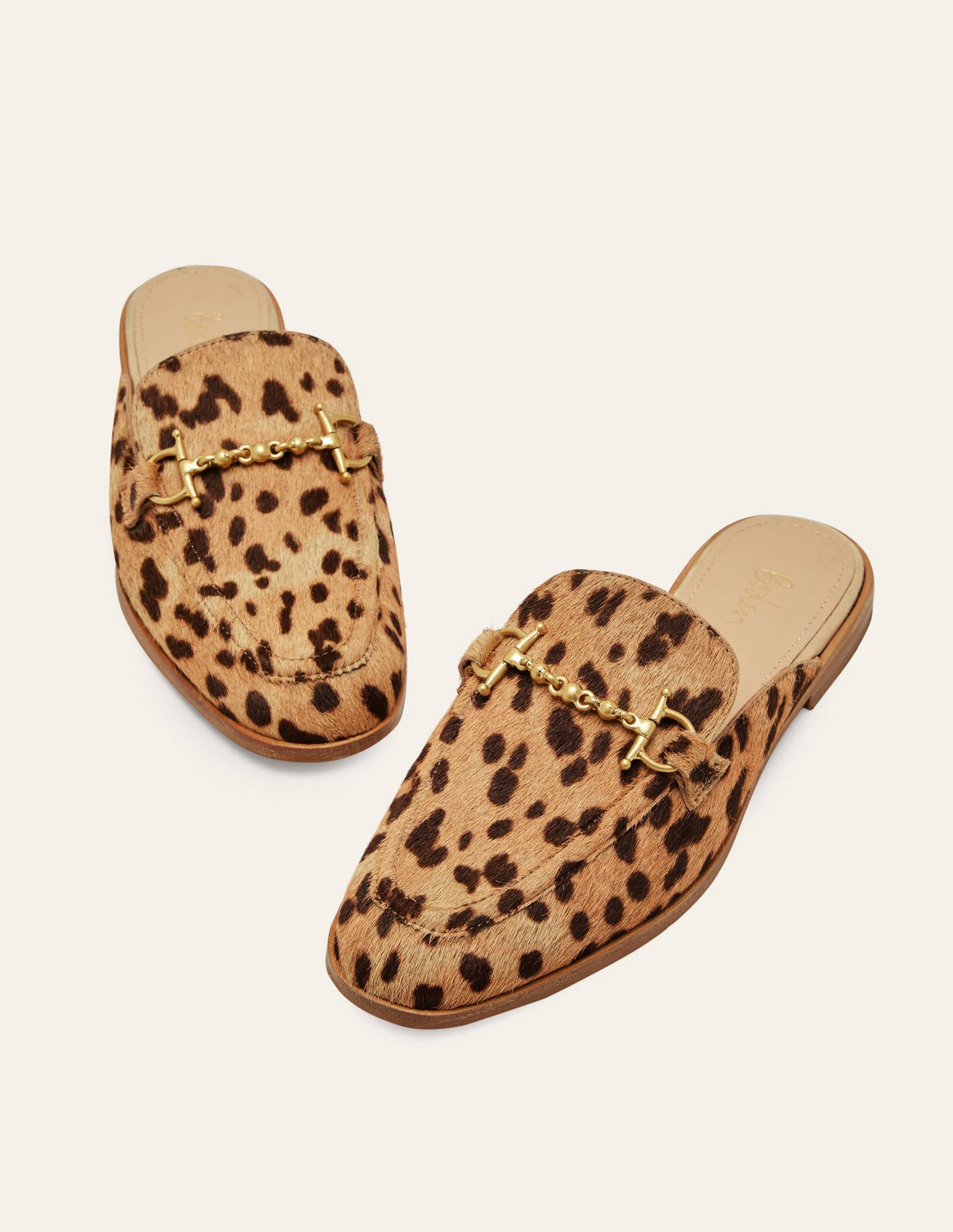 Snaffle Detail Backless Loafer-Leopard