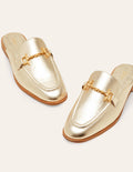 Loafer ohne Ferse mit Trense-Gold-Metallic