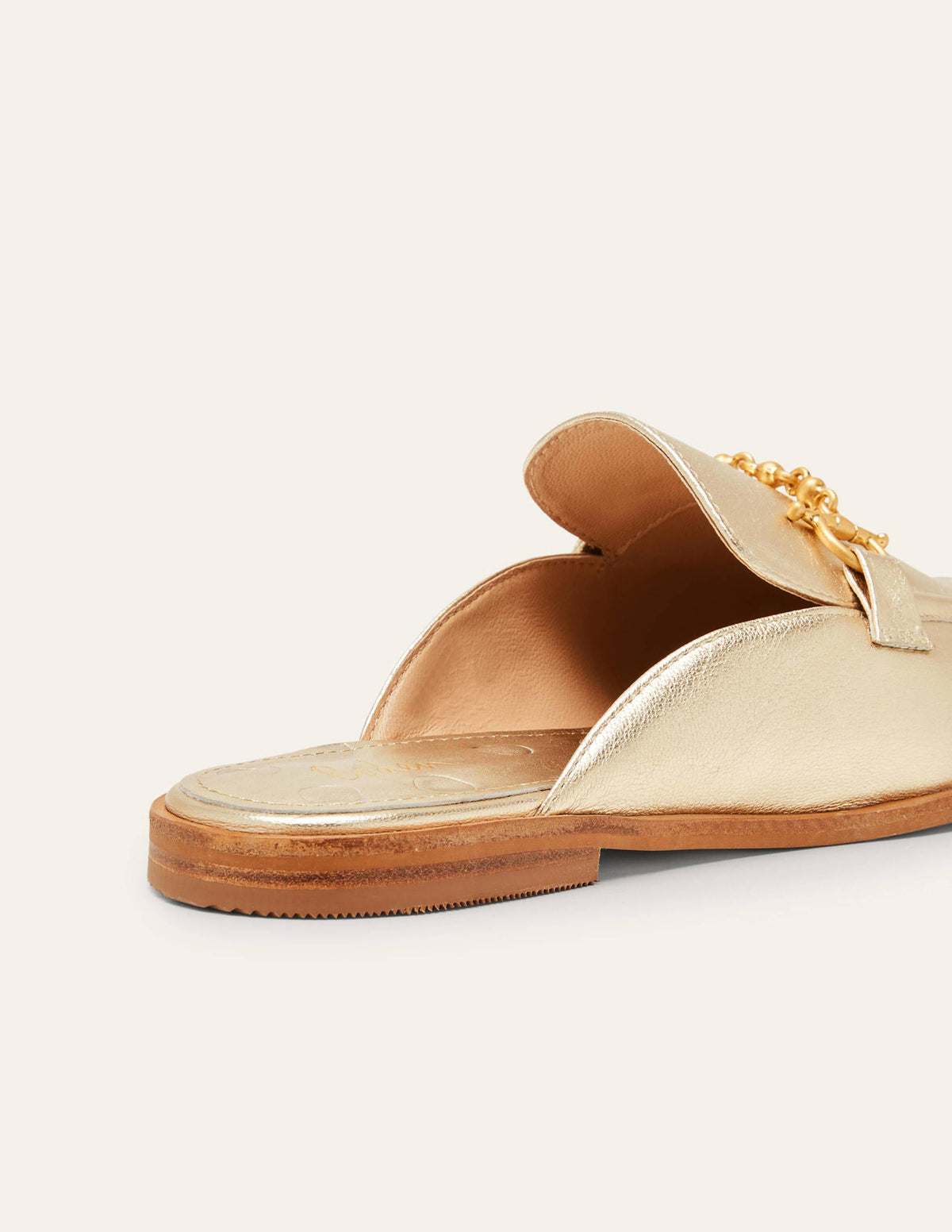 Loafer ohne Ferse mit Trense-Gold-Metallic-3