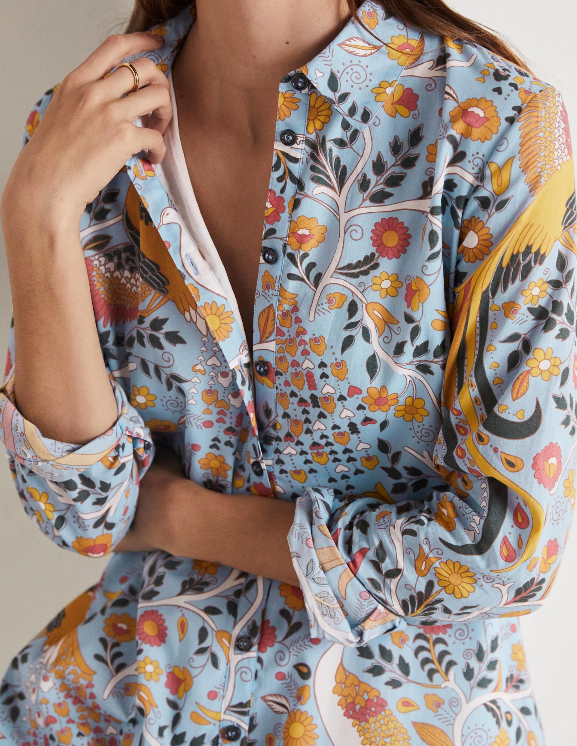 Robe-chemise Kitty-Bleu ancien, motif Enchanting Peacock - Image 2