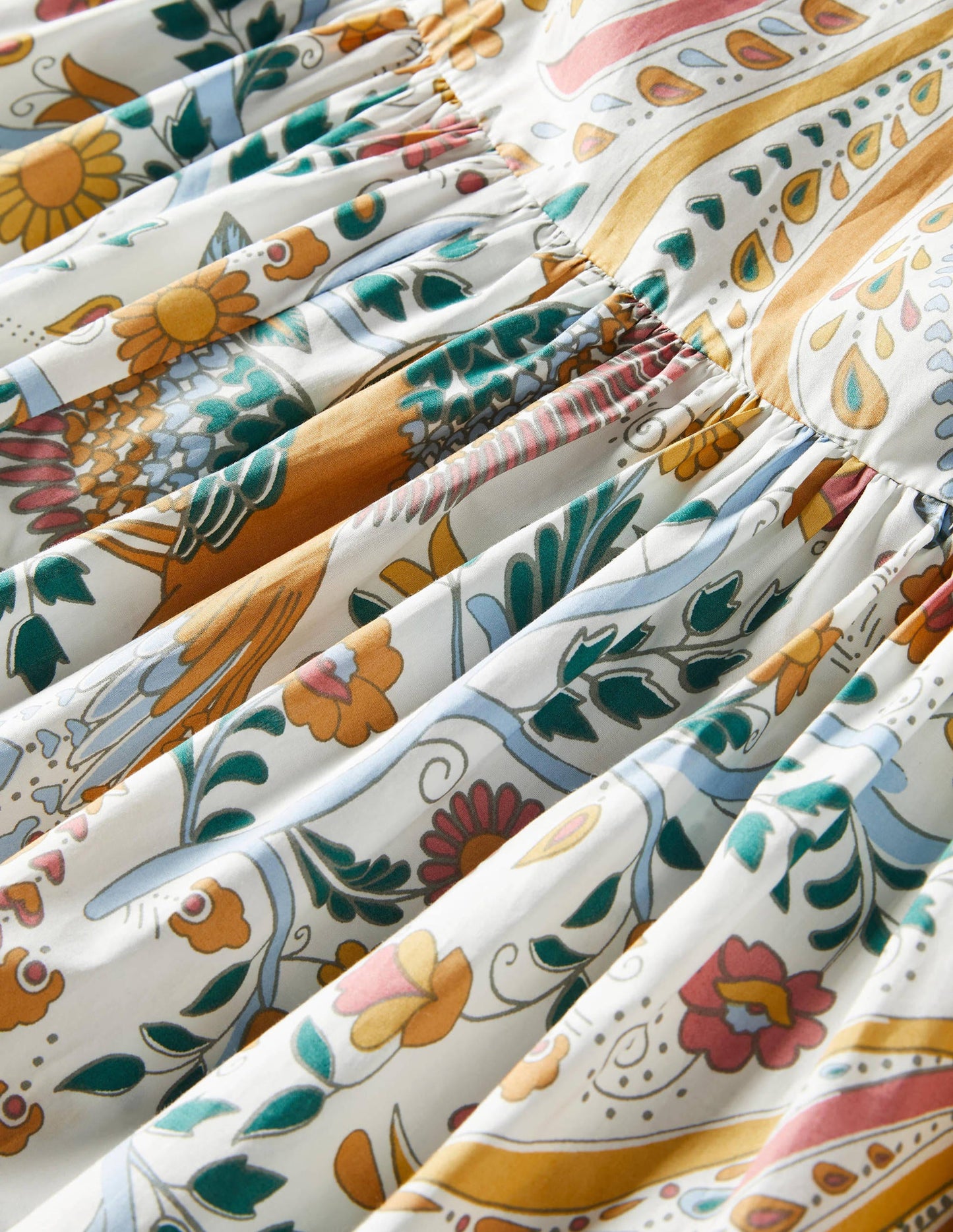 Ava Maxikleid mit Stufen-Bunt, Bezaubernder Pfau