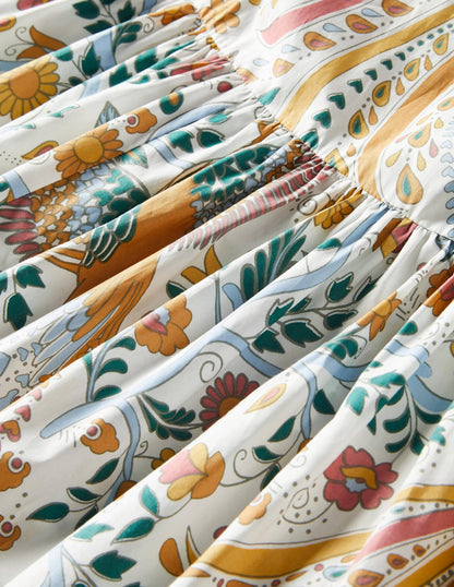Ava Maxikleid mit Stufen-Bunt, Bezaubernder Pfau-6