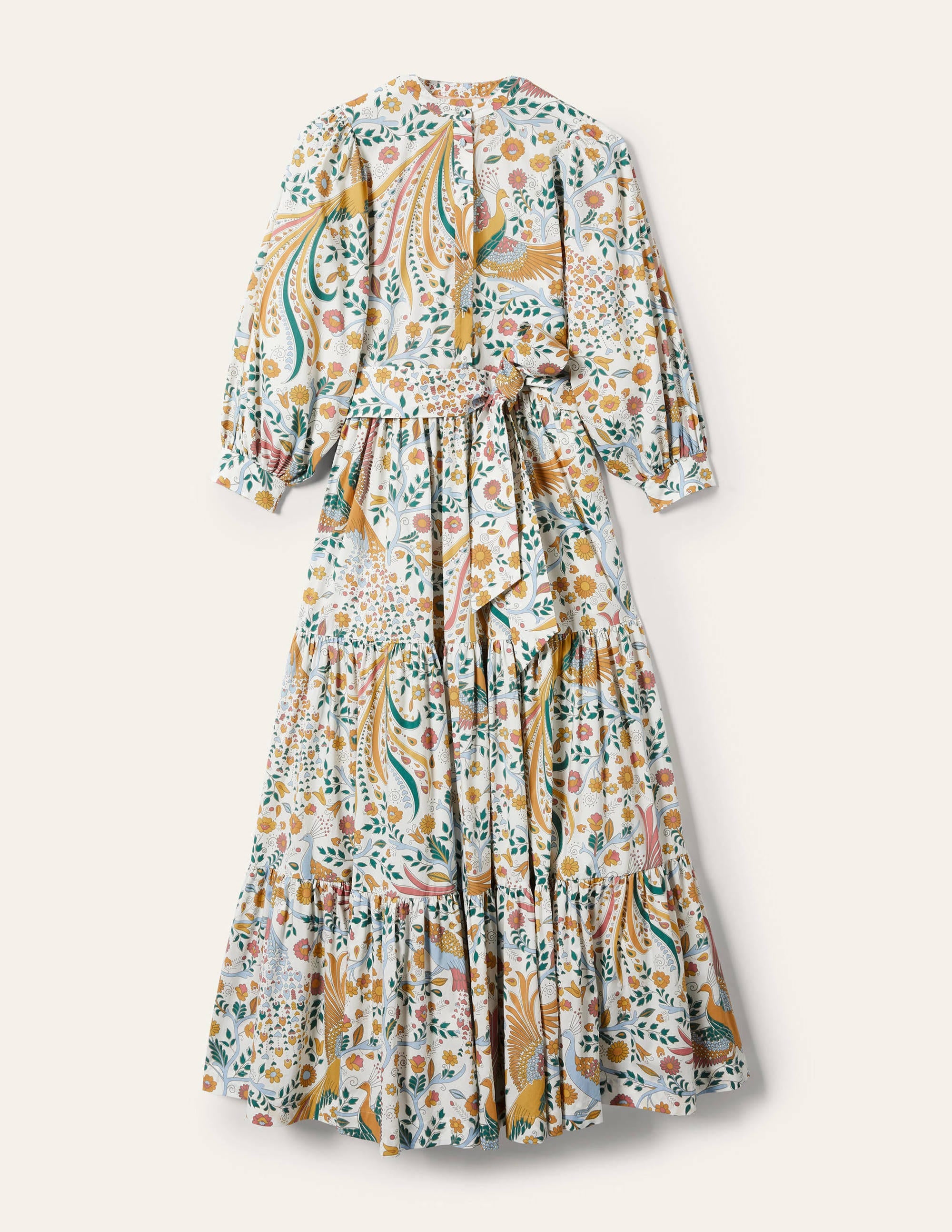 Robe longue Ava à volants-Multi, motif Enchanting Peacock - Image 7