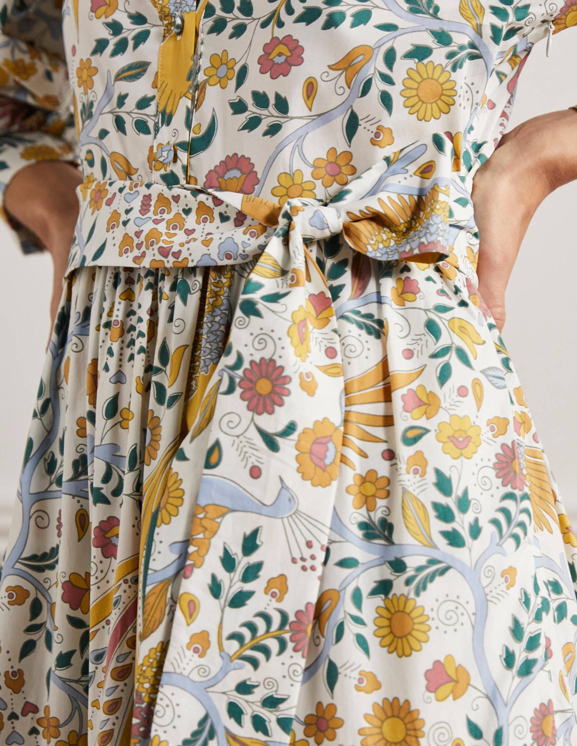 Robe longue Ava à volants-Multi, motif Enchanting Peacock - Image 2