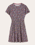 Jerseykleid mit Flatterärmeln-Navy, Paisleymuster