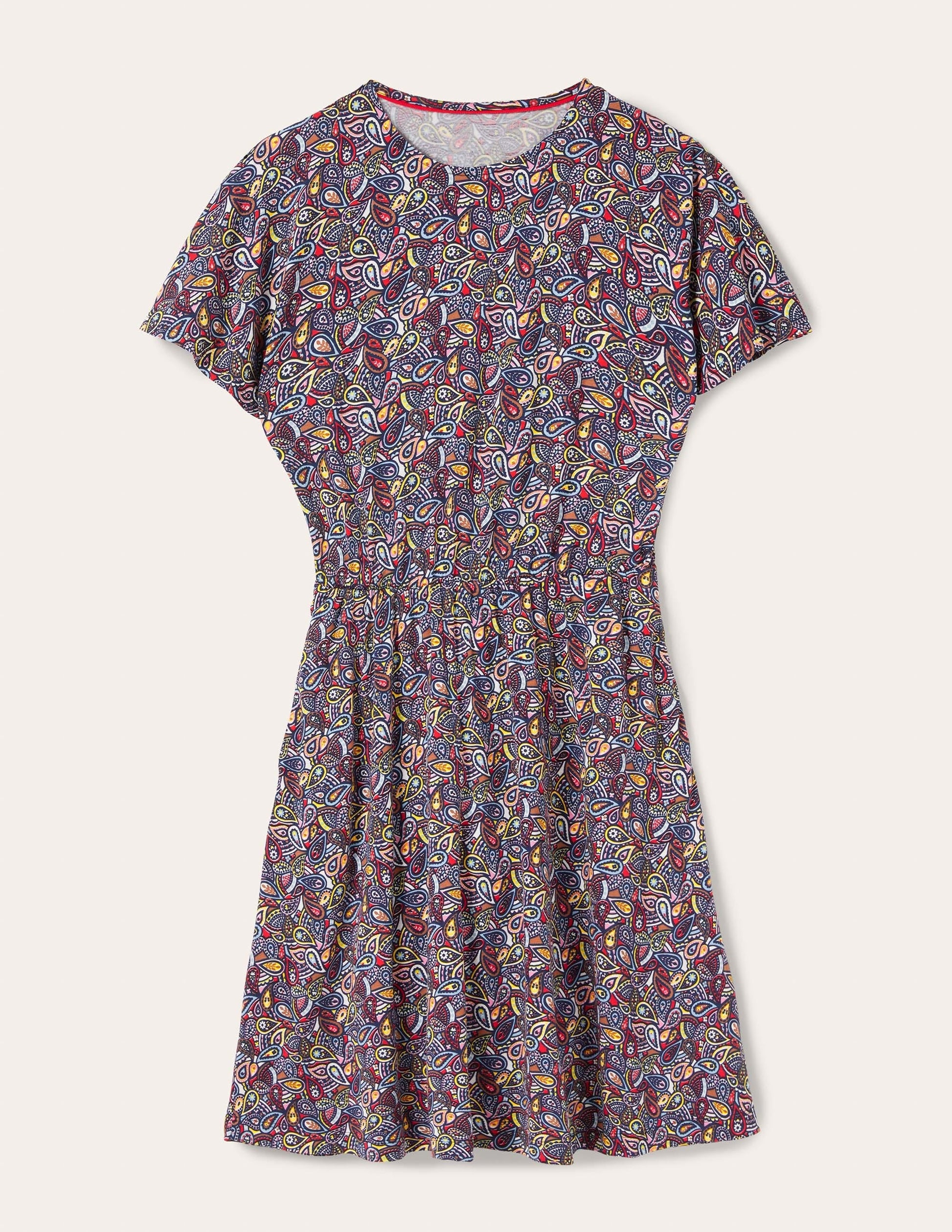 Jerseykleid mit Flatterärmeln-Navy, Paisleymuster-1