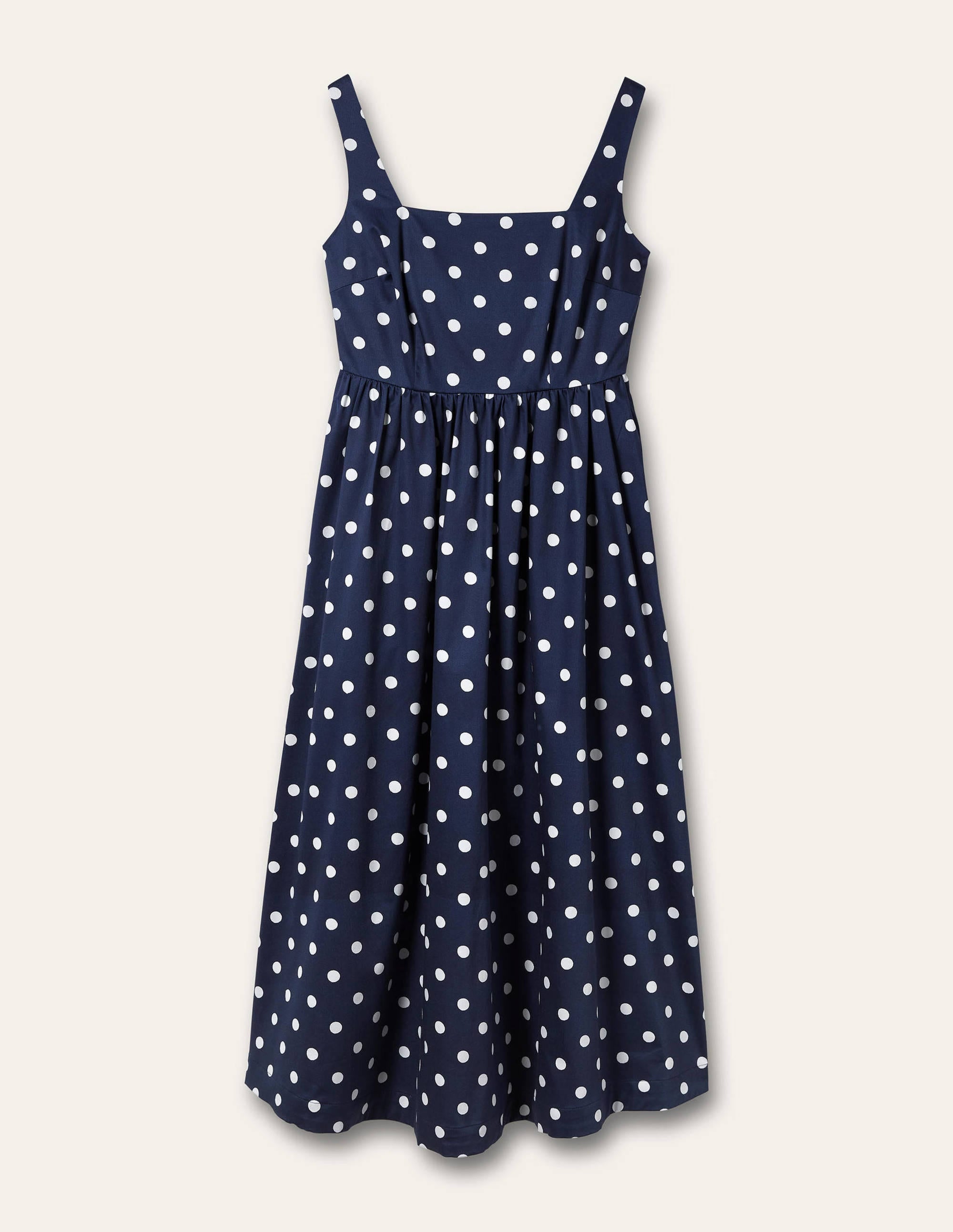 Violet Midikleid mit eckigem Ausschnitt-Navy, Getupft - Image 6