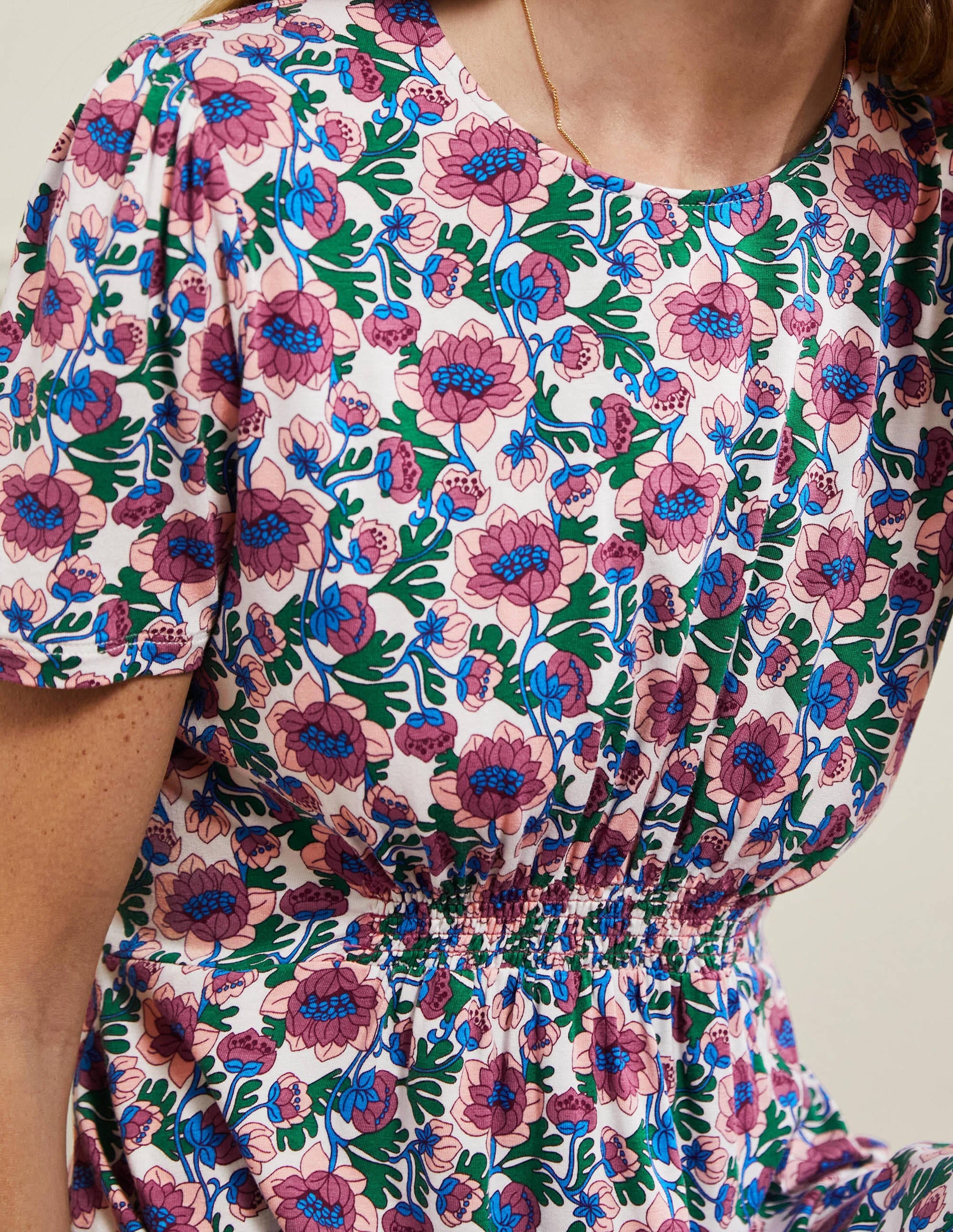 Robe col rond en jersey-Motif Terrace Bud multi - Image 2