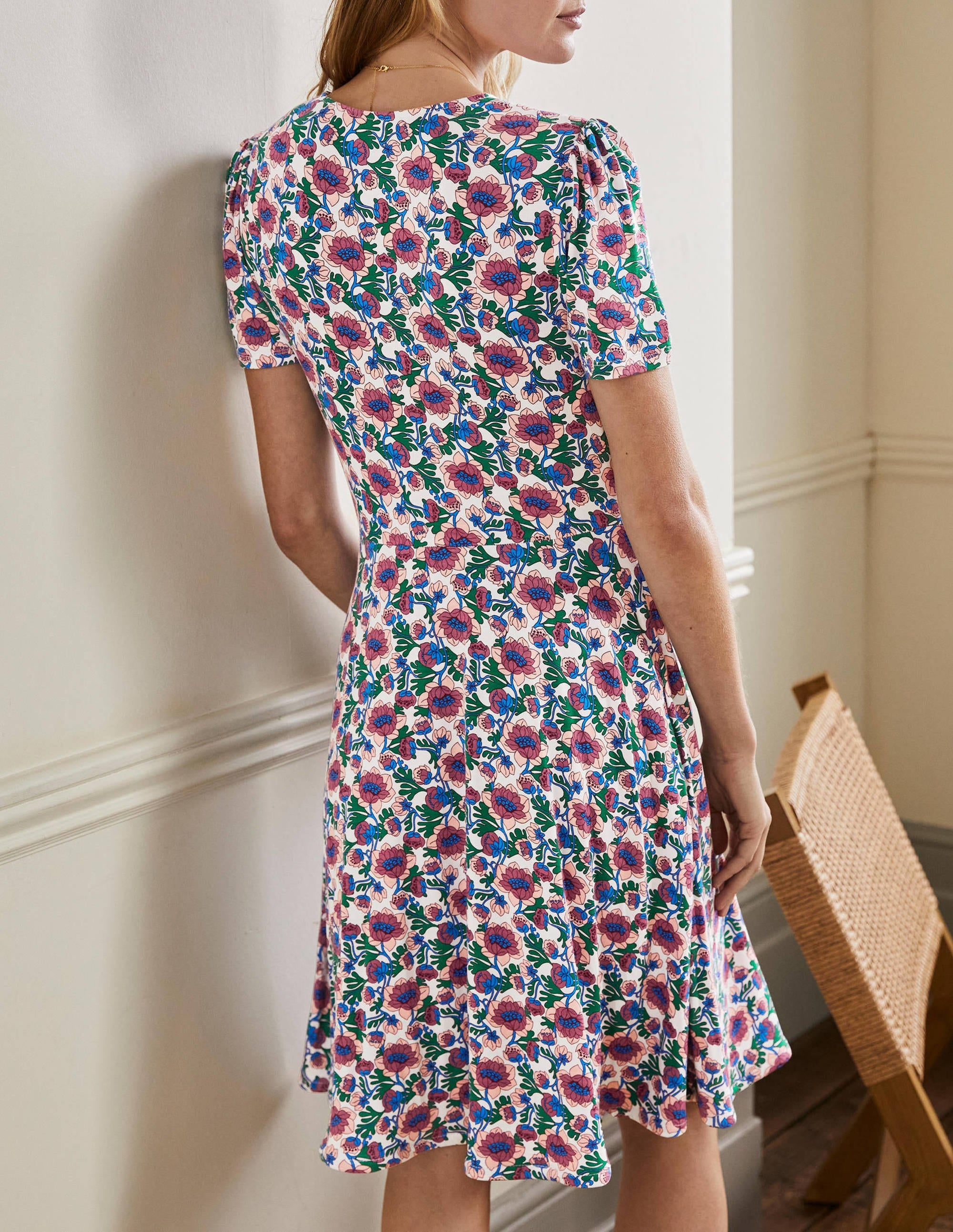 Robe col rond en jersey-Motif Terrace Bud multi - Image 3