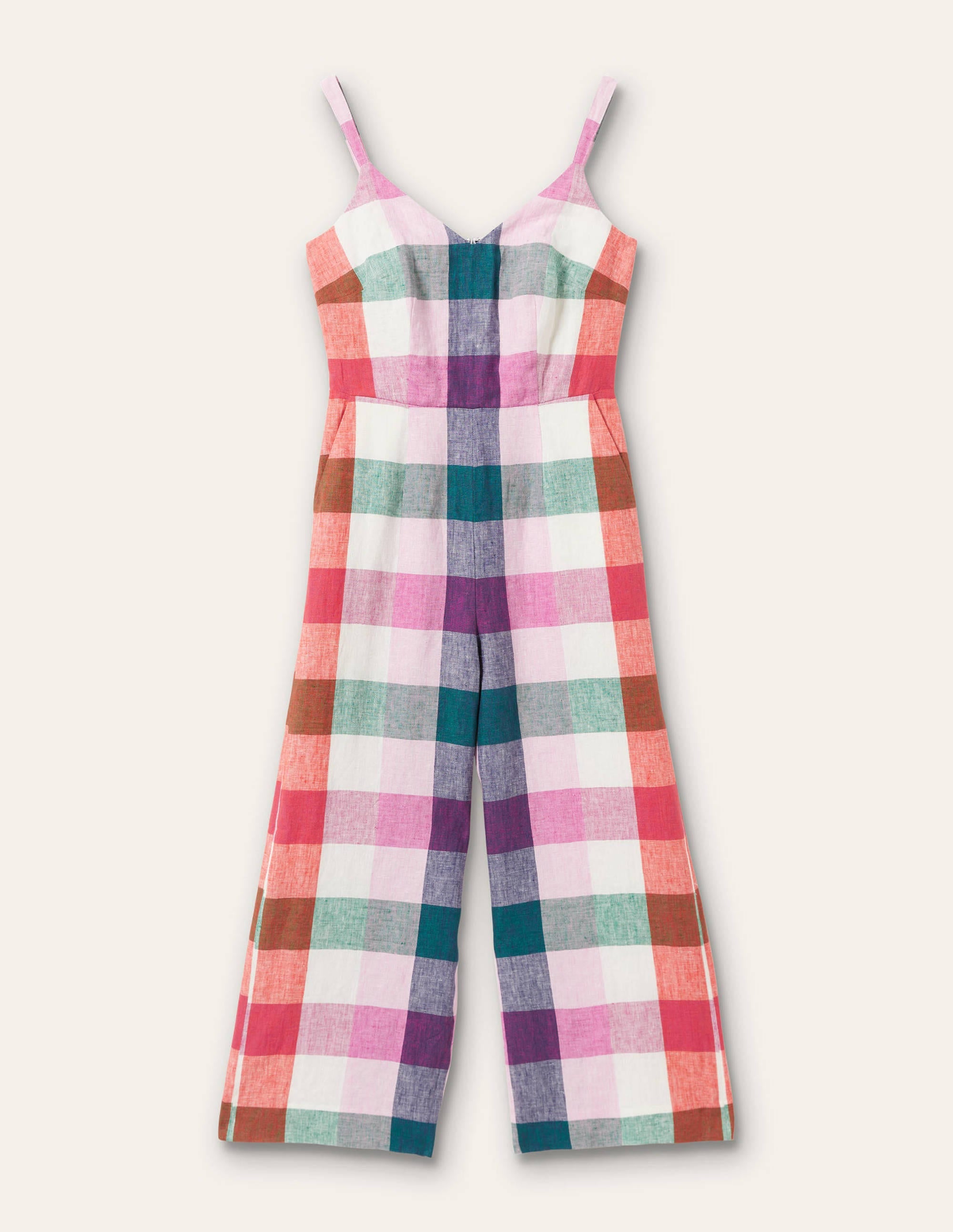 Lola Träger-Overall aus Leinen-Bonbonfarben/Sattes Pink - Image 5