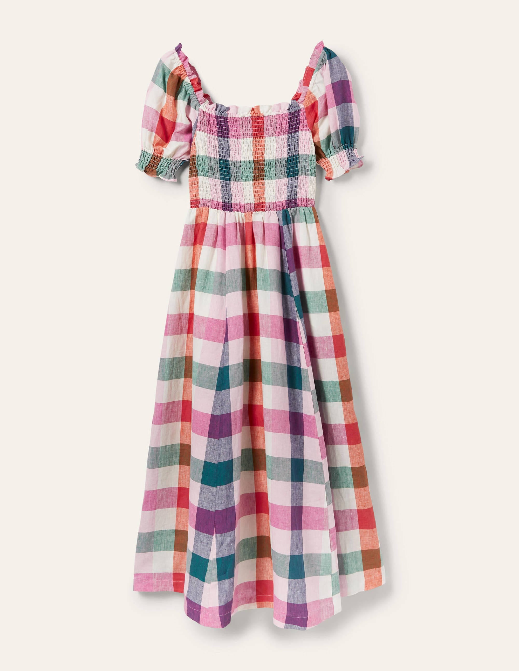 Midikleid mit gesmoktem Oberteil-Bonbonfarben/Sattes Pink - Image 6