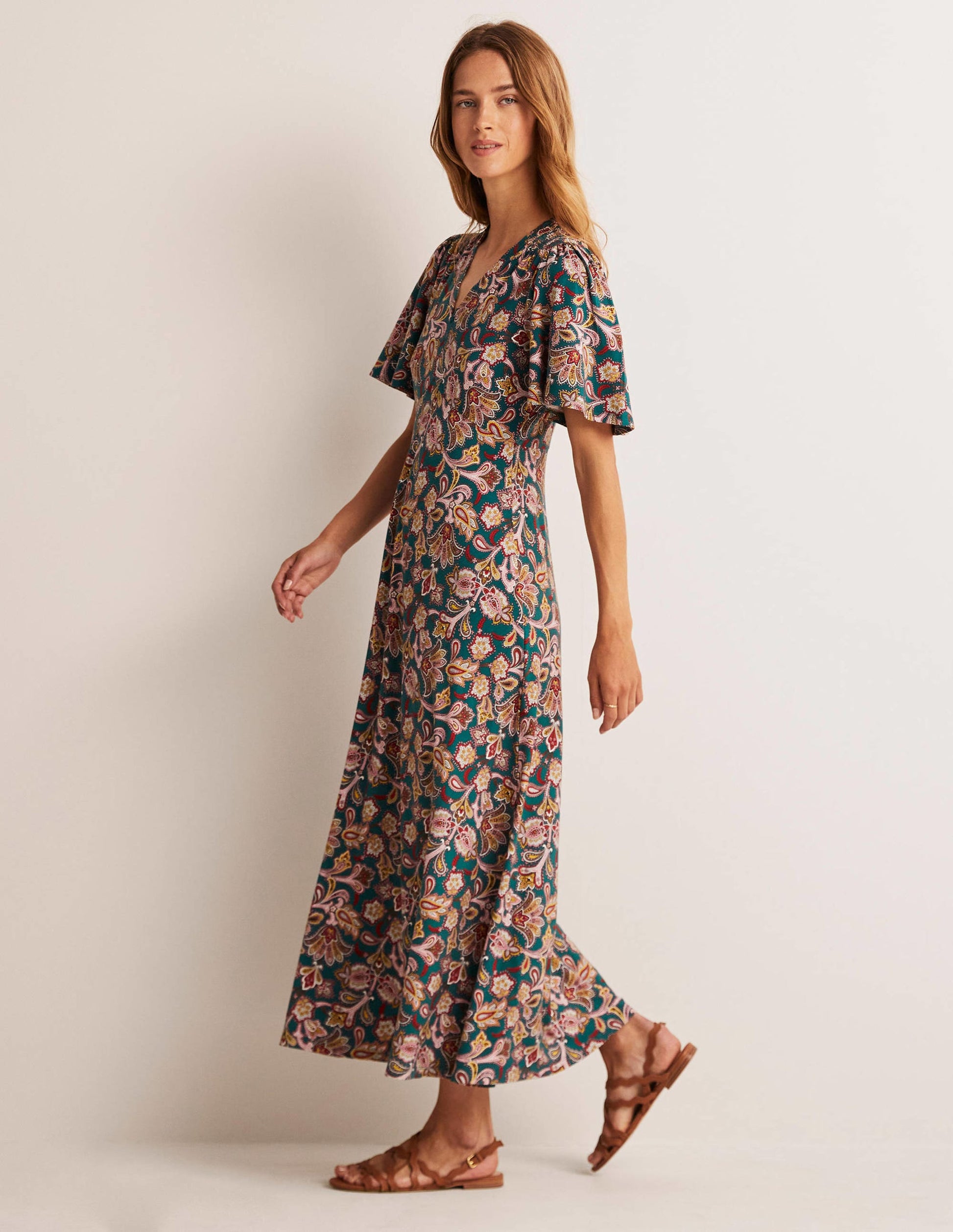 Jersey-Midikleid-Chesapeake Bay, Paisley-Knospen-5