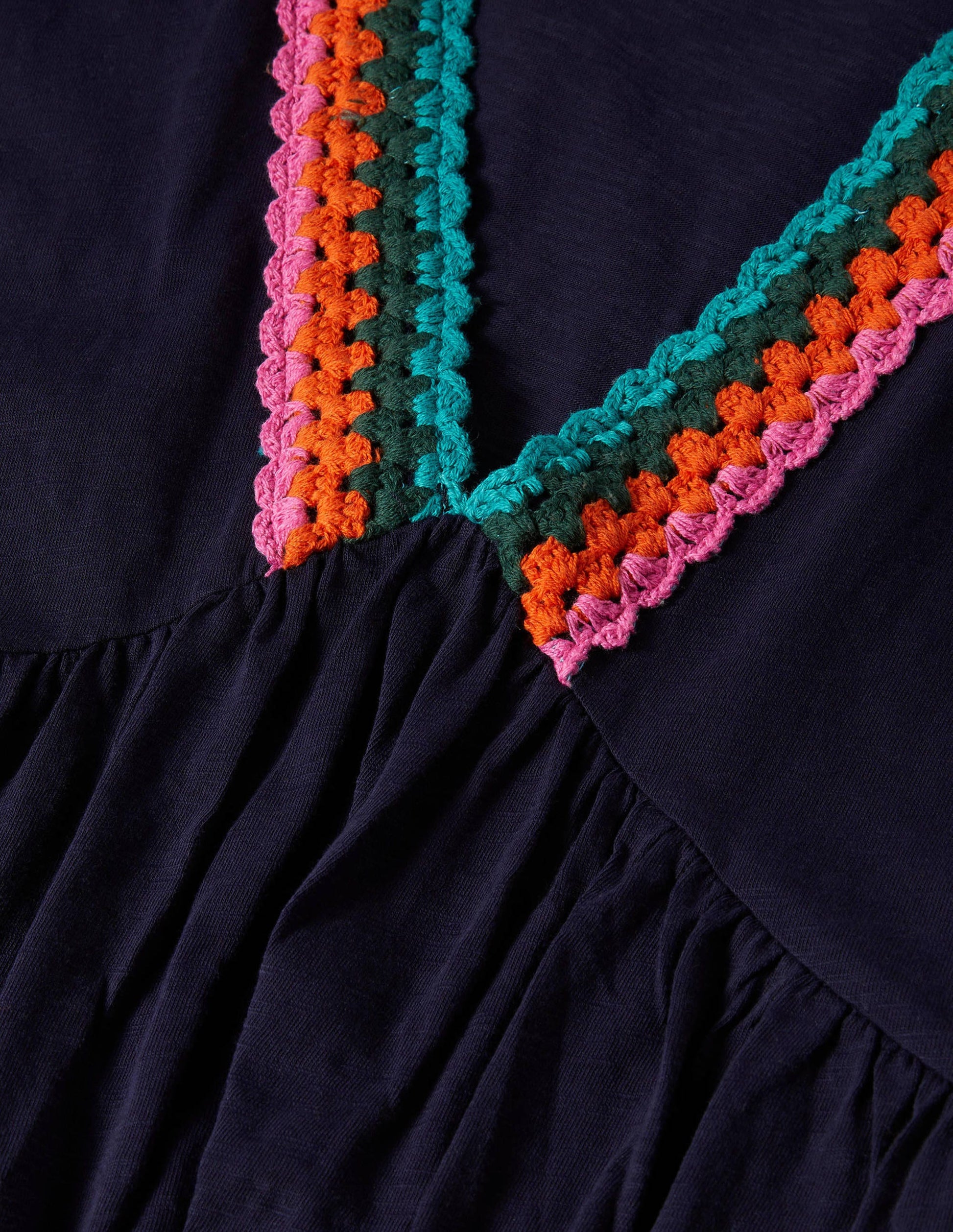 Jerseykleid mit Häkelborte-Marineblau-5