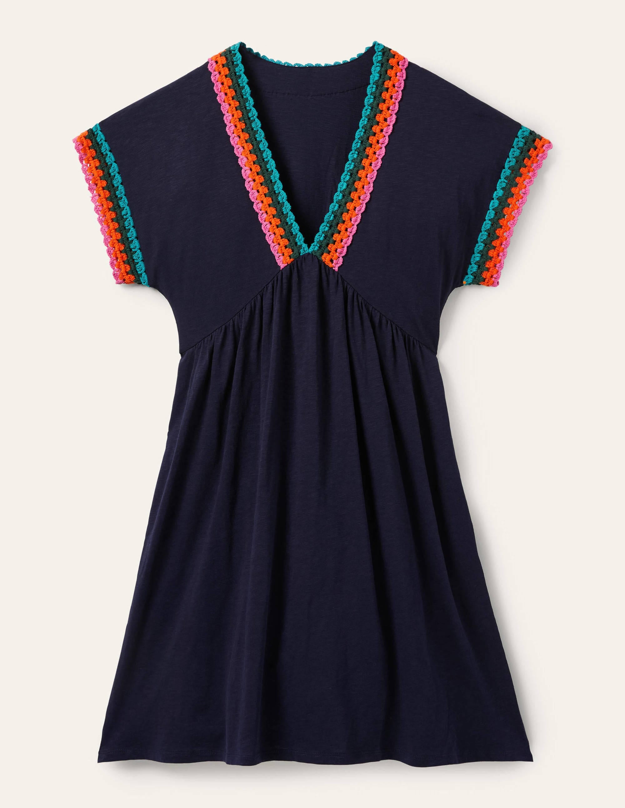 Jerseykleid mit Häkelborte-Marineblau - Image 6