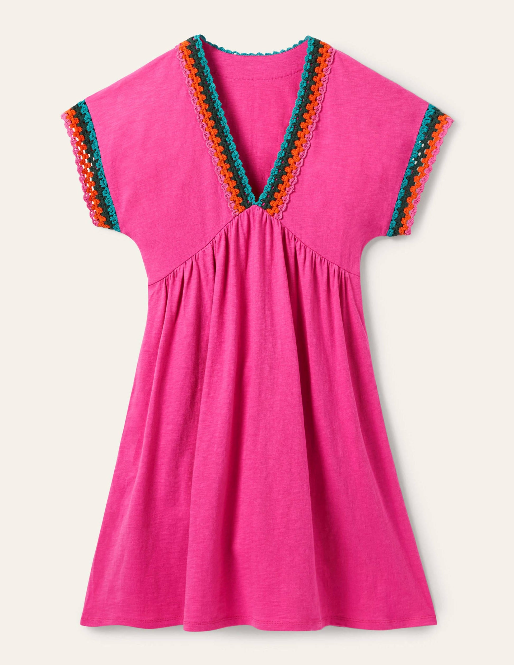 Jerseykleid mit Häkelborte-Knalliges Stiefmütterchen-6